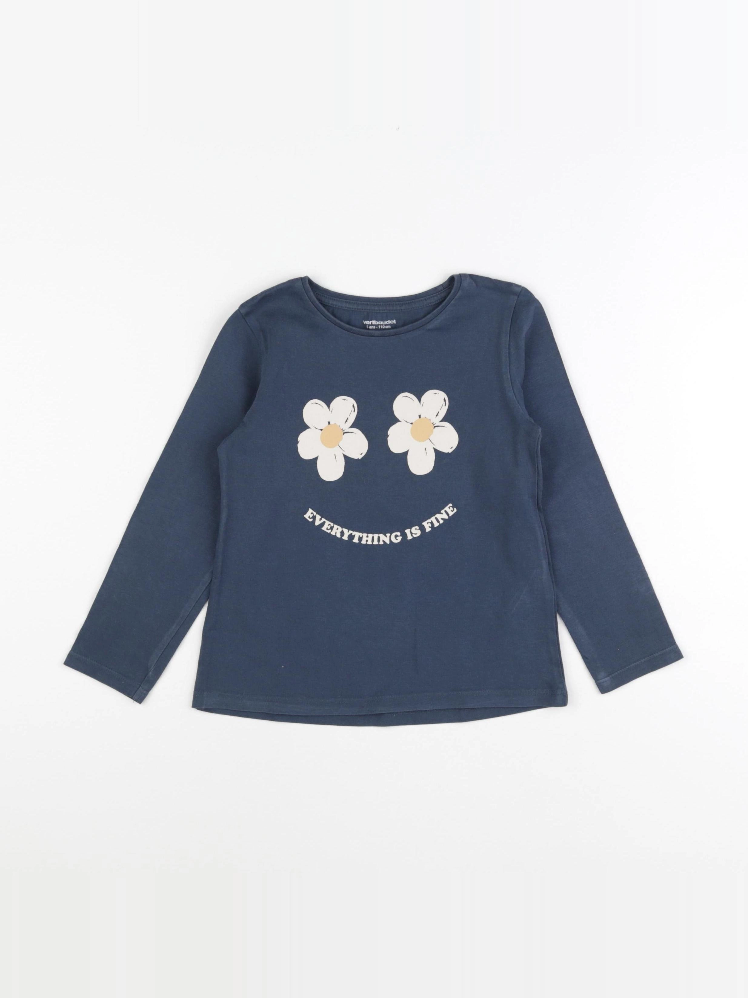 Vertbaudet - tee-shirt bleu - 5 ans