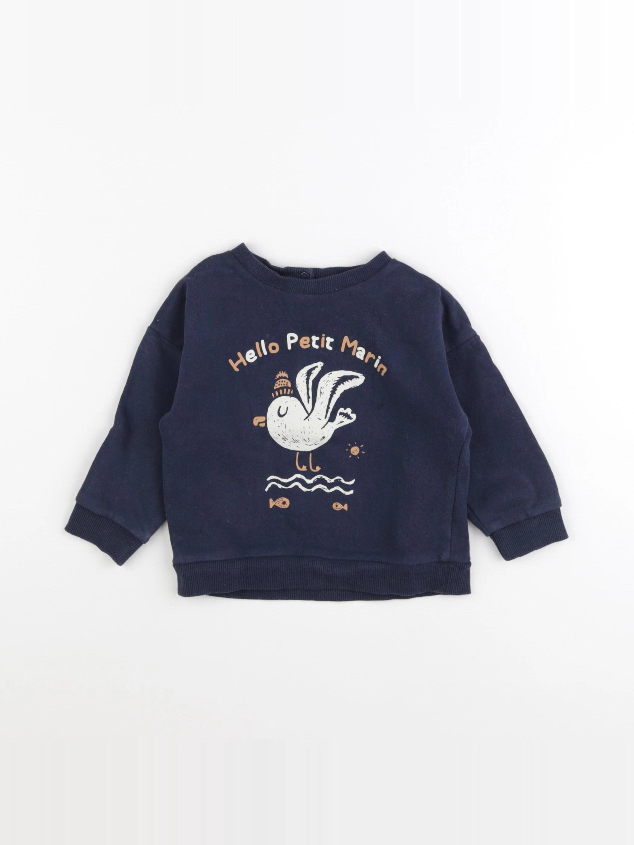 Vertbaudet - sweat bleu - 18 mois