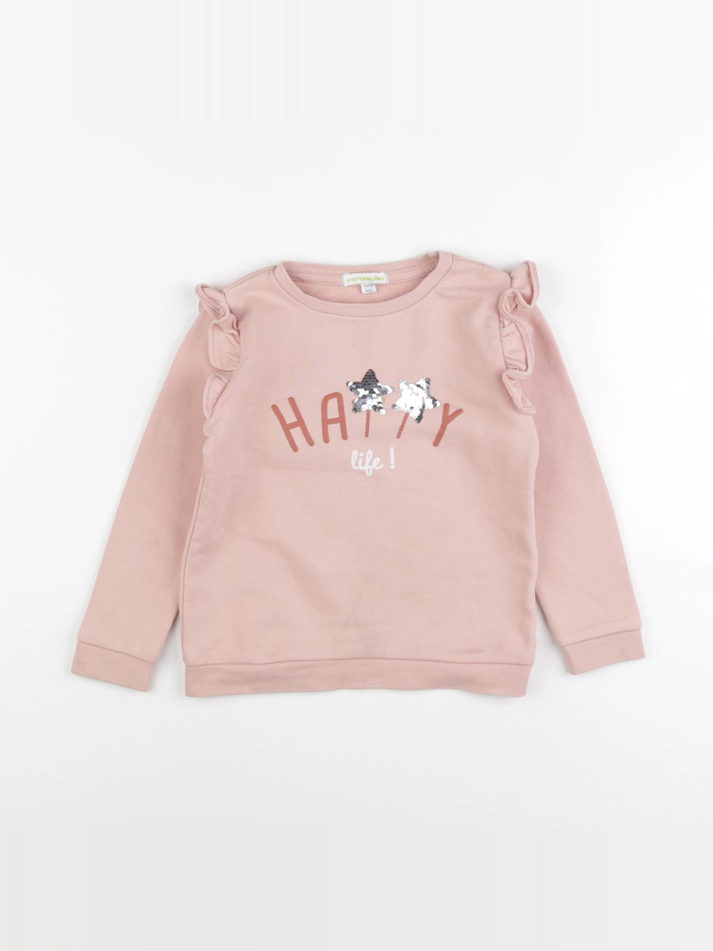 Vertbaudet - sweat rose - 5 ans