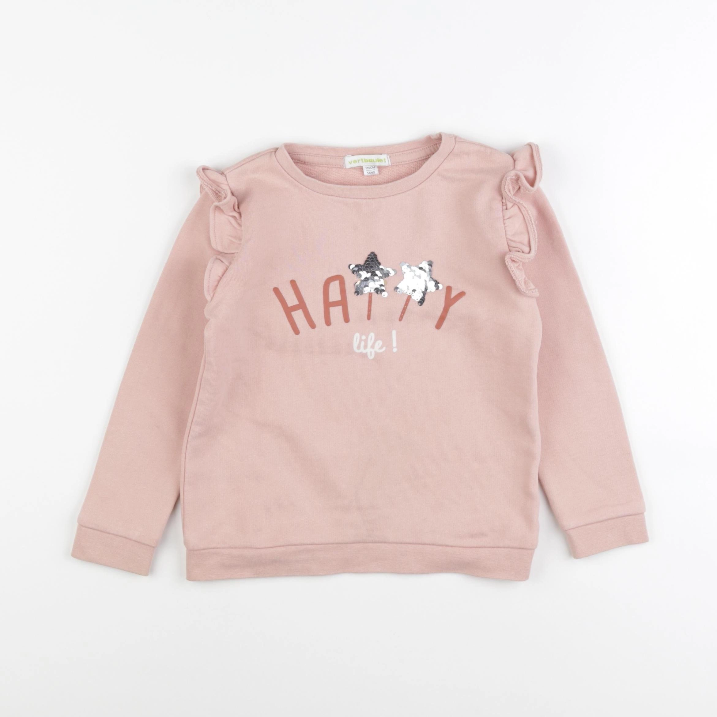 Vertbaudet - sweat rose - 5 ans