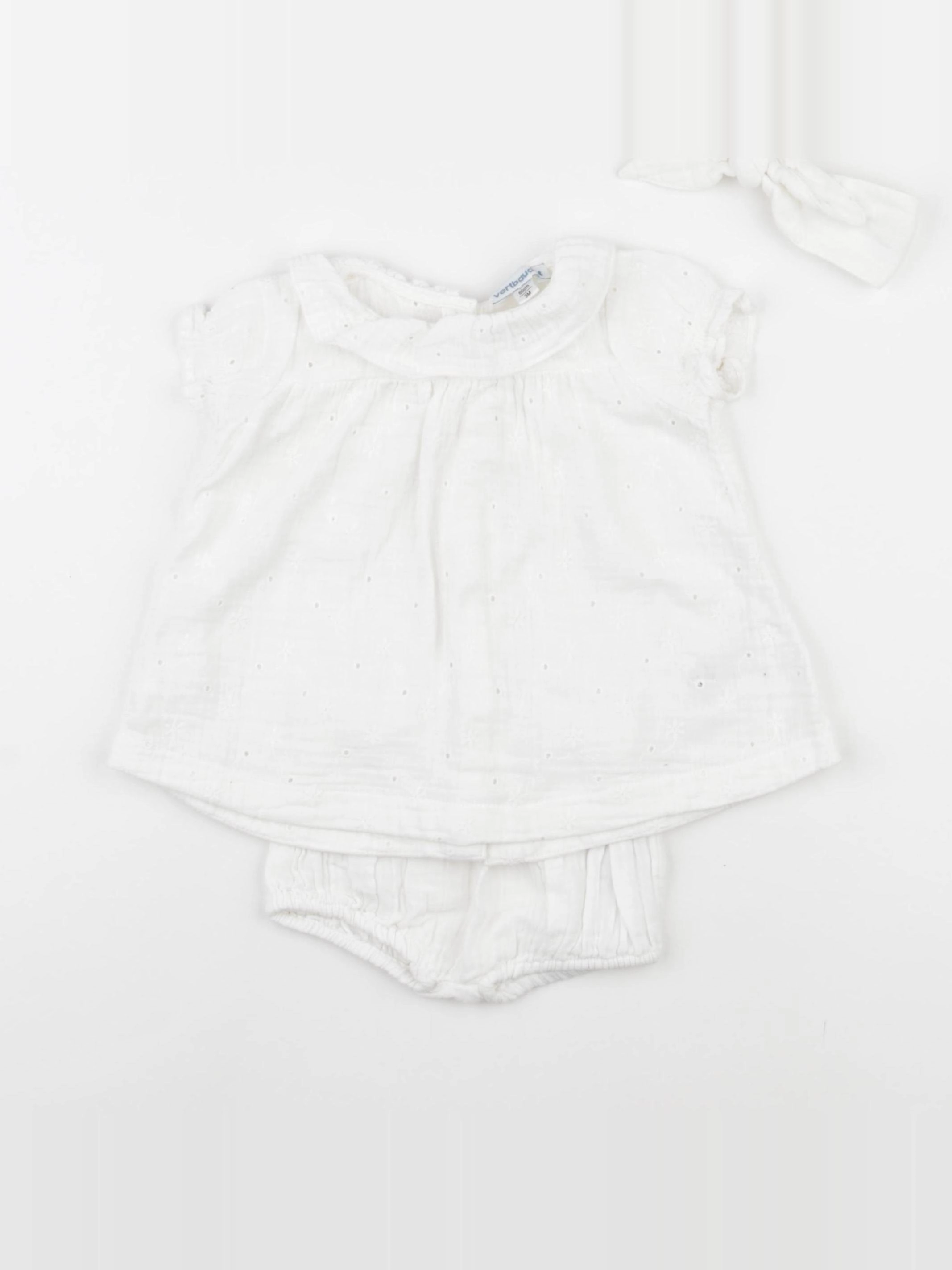 Vertbaudet - robe blanc - 3 mois