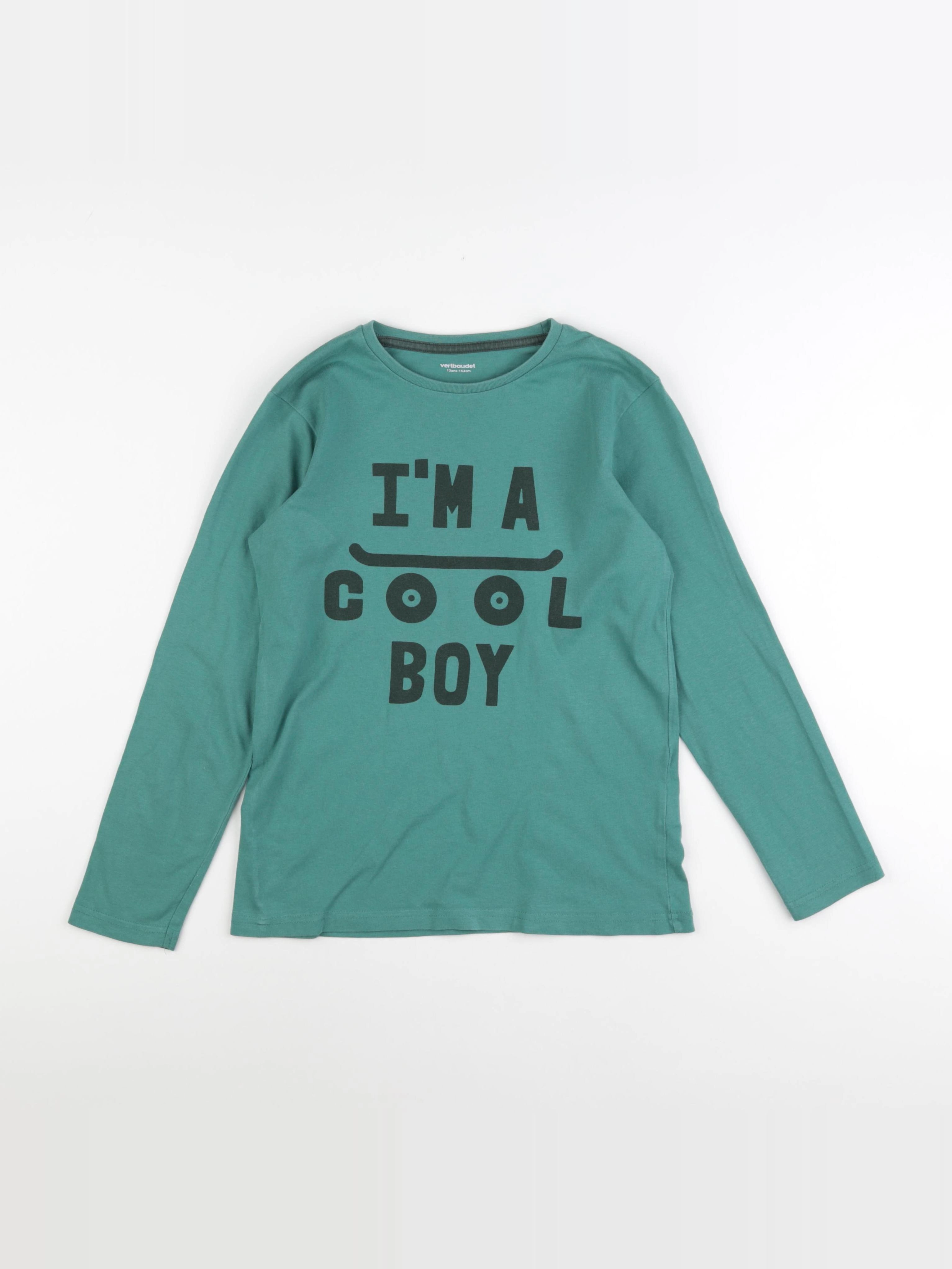 Vertbaudet - tee-shirt vert - 12 ans