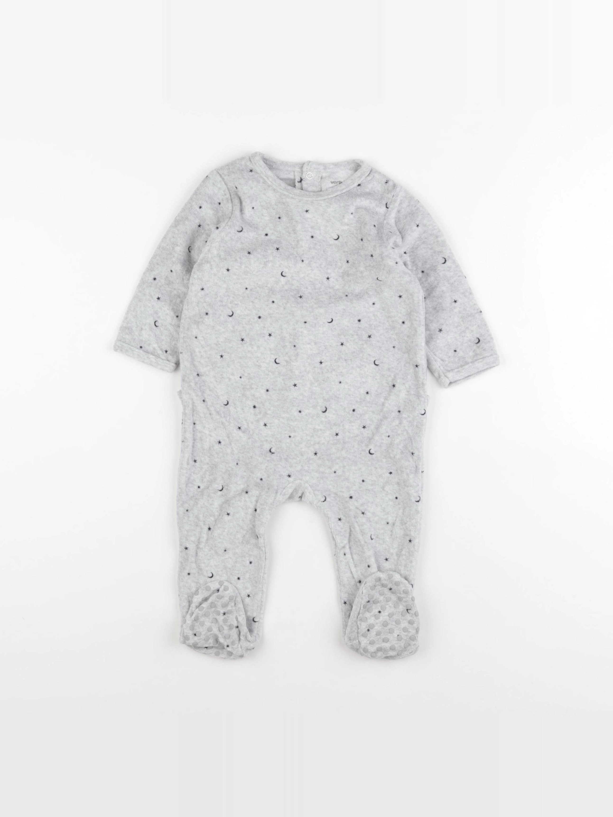 Vertbaudet - pyjama velours gris - 12 mois