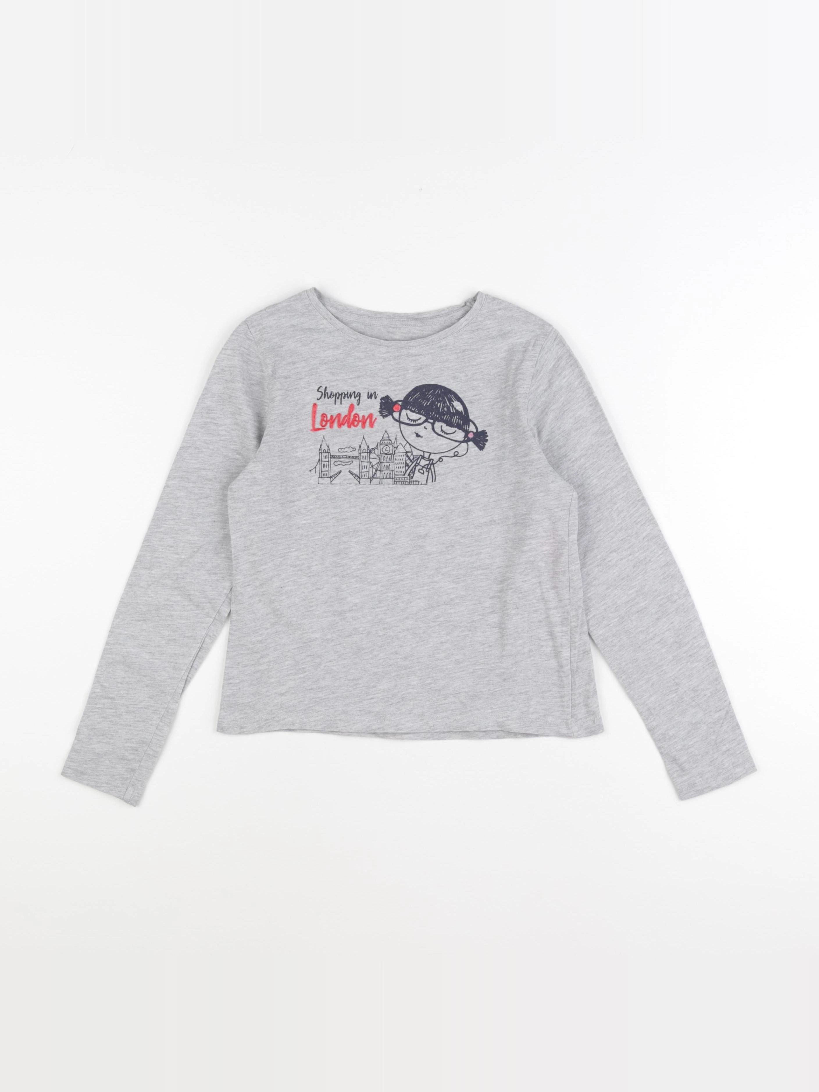 Vertbaudet - tee-shirt gris - 8 ans