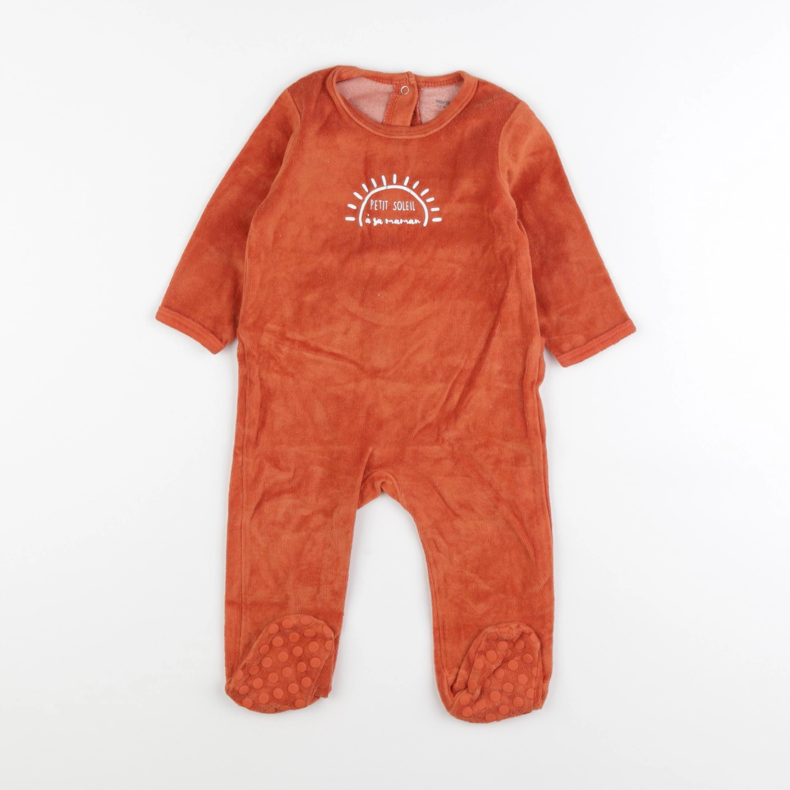 Vertbaudet - pyjama velours orange - 12 mois