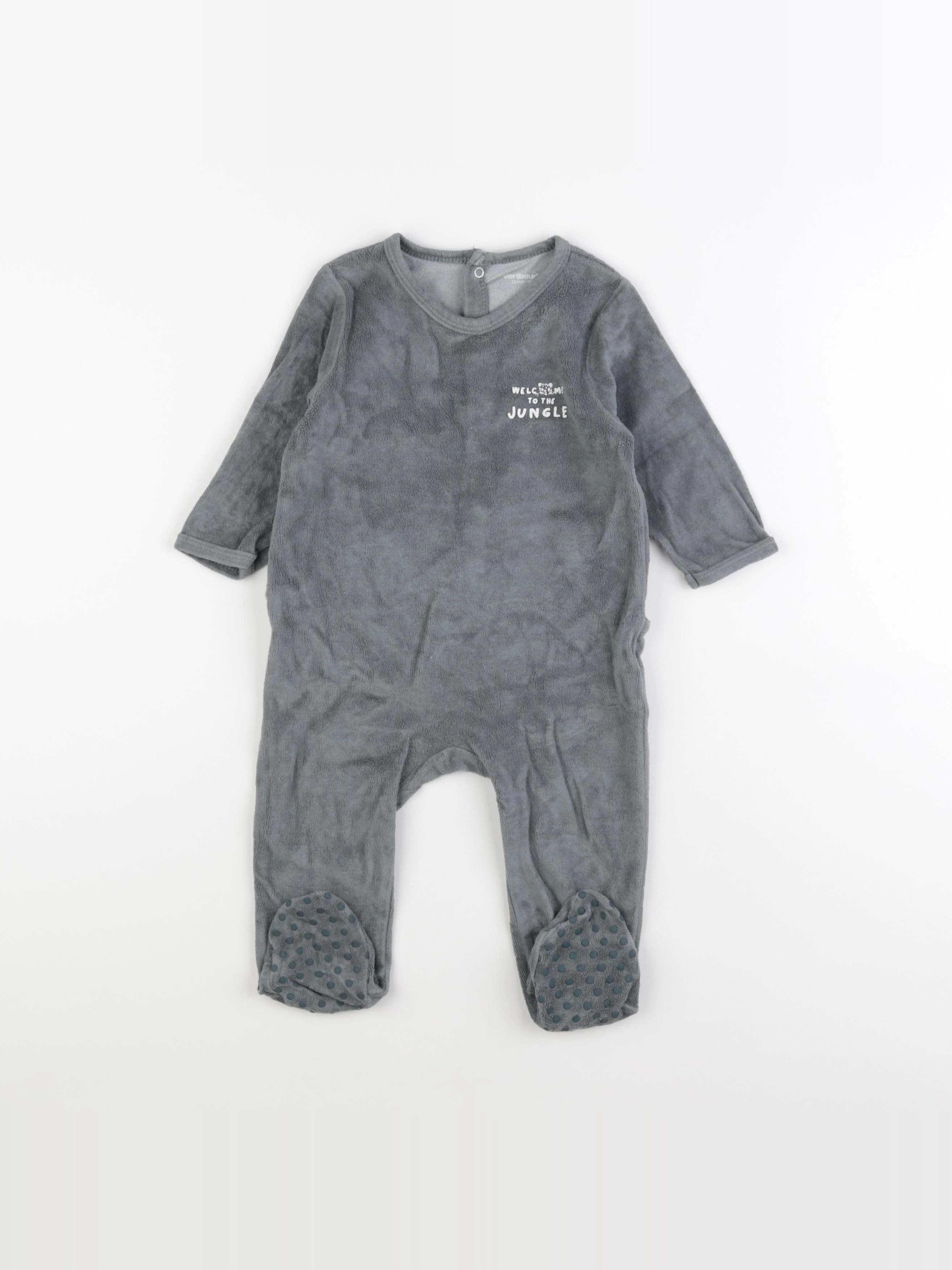 Vertbaudet - pyjama velours vert - 12 mois
