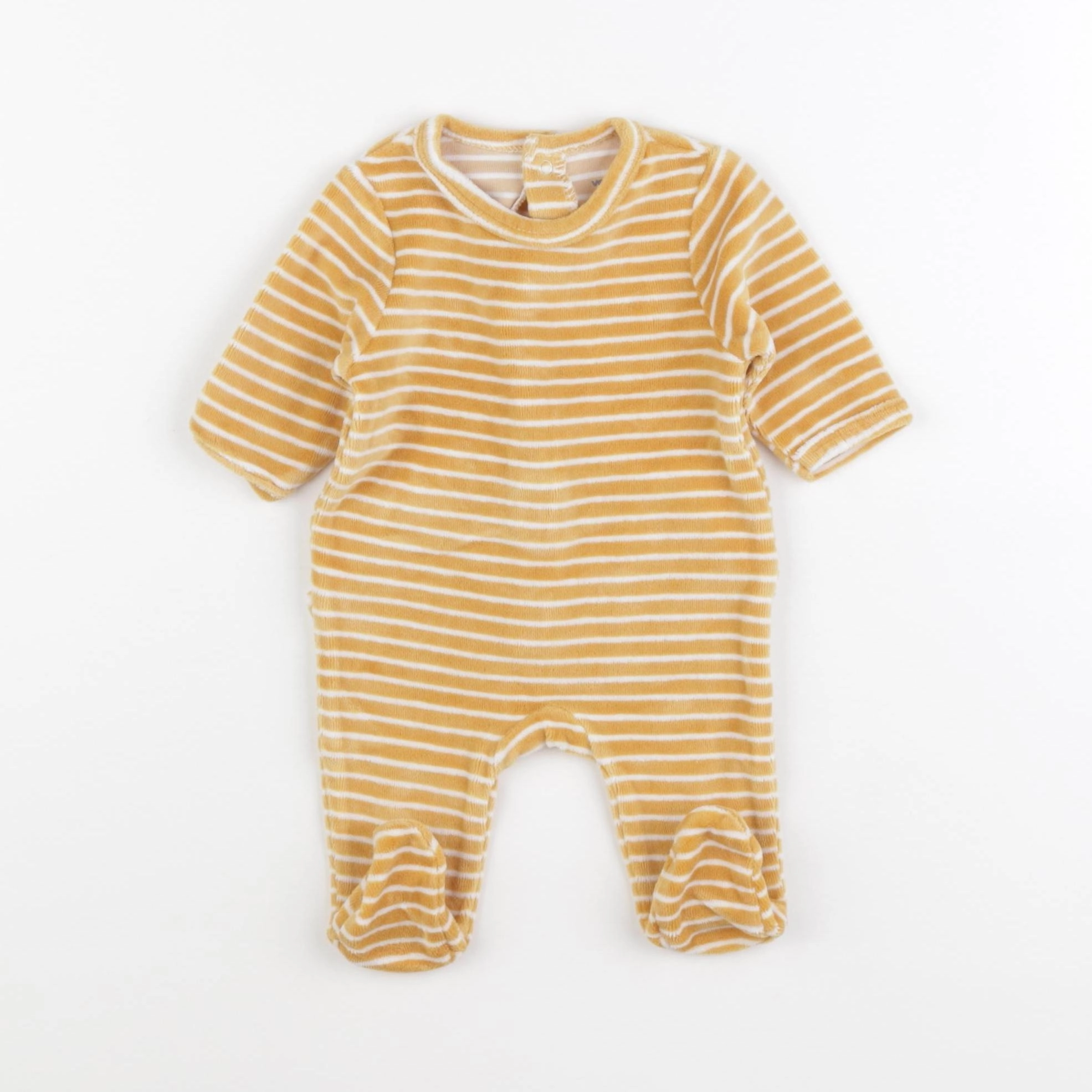 Vertbaudet - pyjama velours jaune - 1 mois