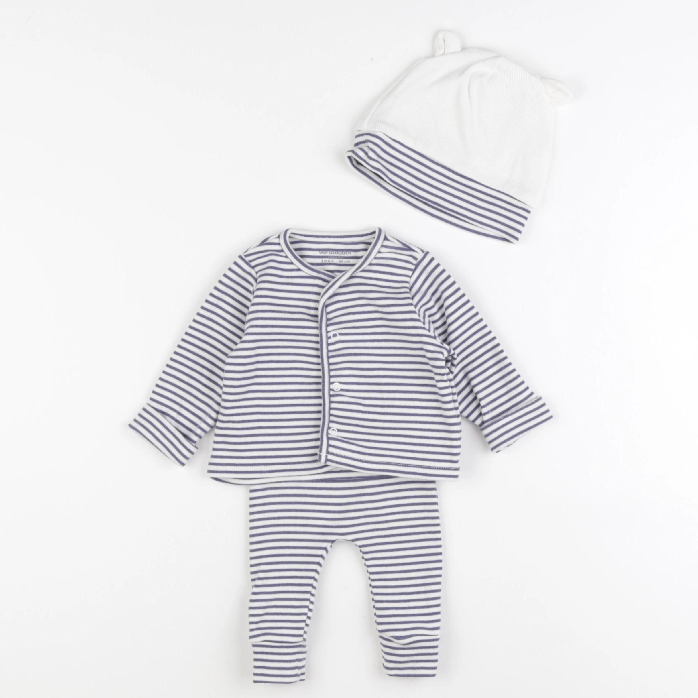 Vertbaudet - ensemble bleu - 3 mois