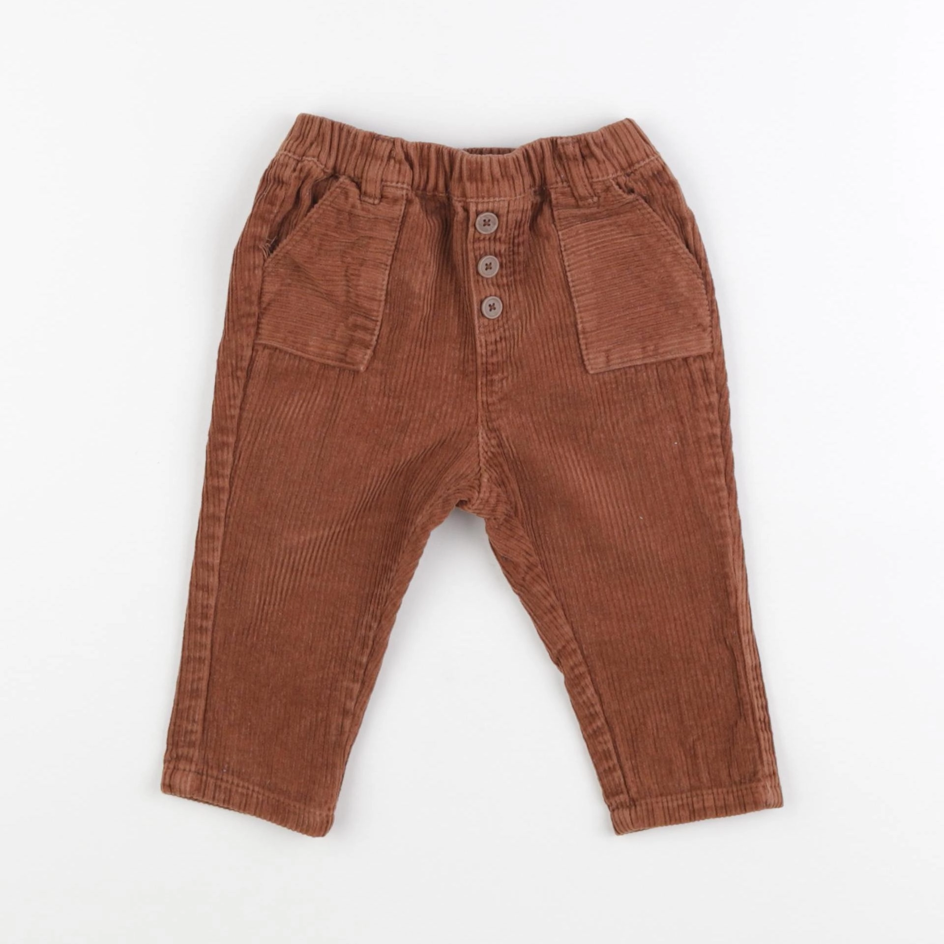 Vertbaudet - pantalon marron - 12 mois