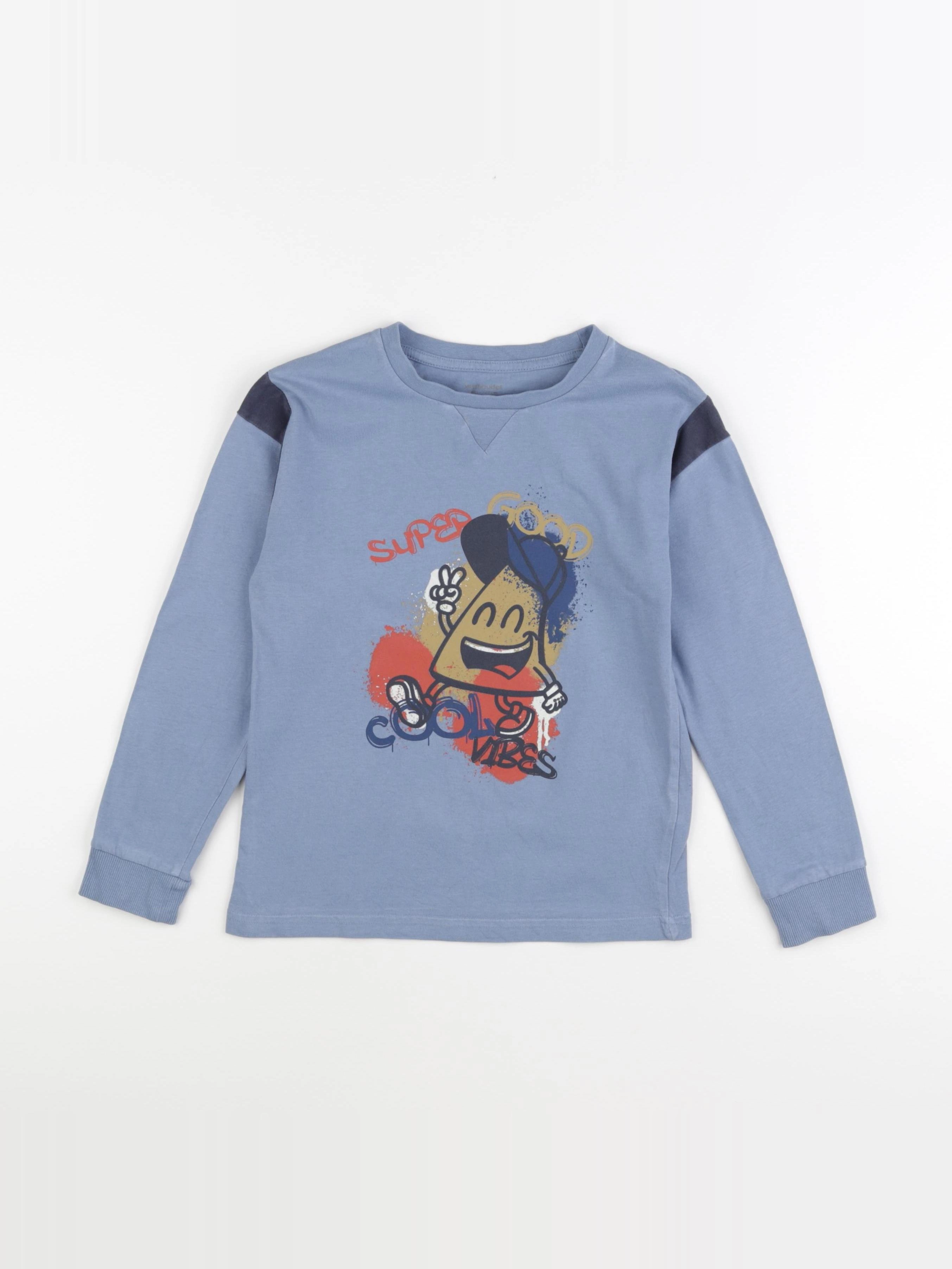 Vertbaudet - tee-shirt bleu - 8 ans