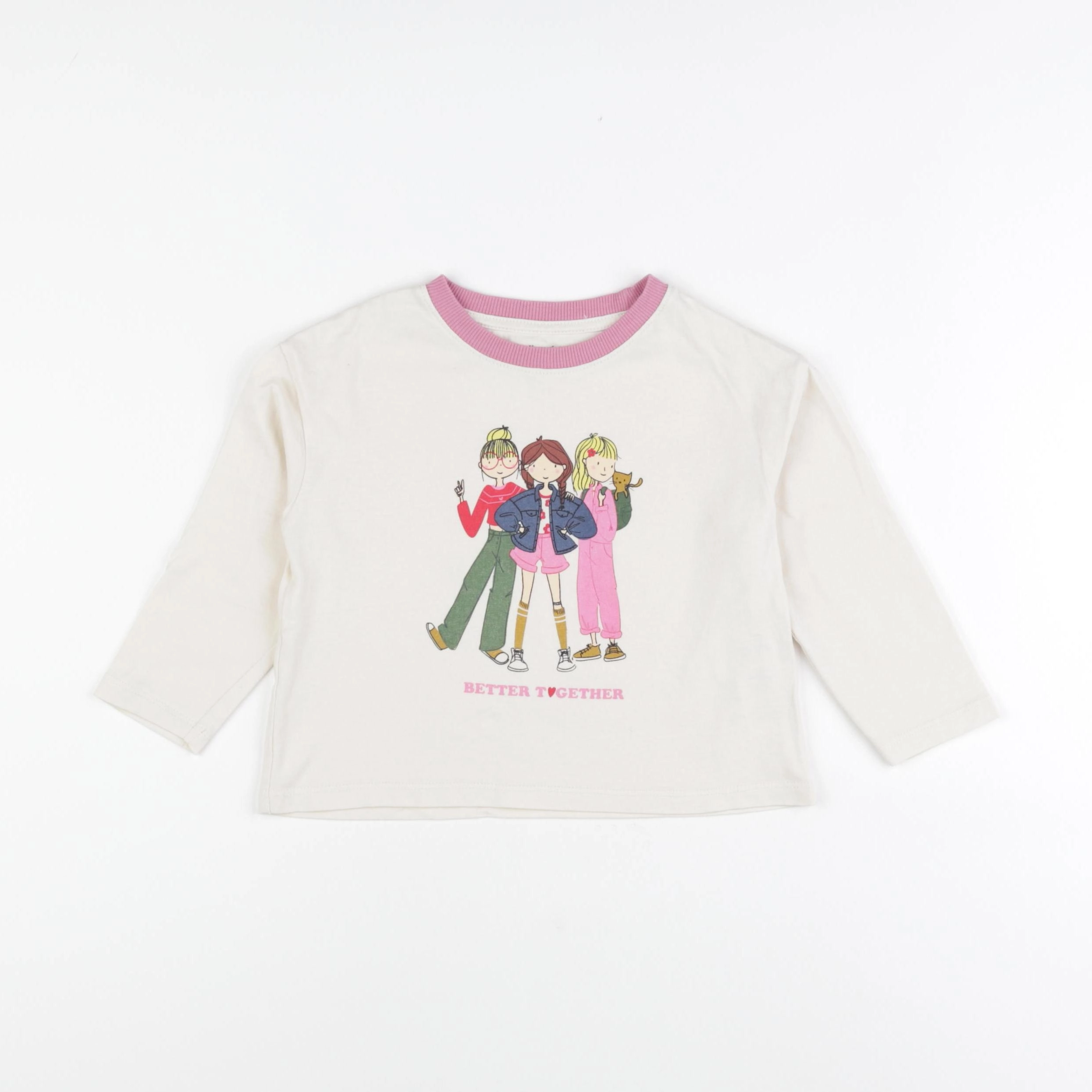 Vertbaudet - tee-shirt beige - 3 ans