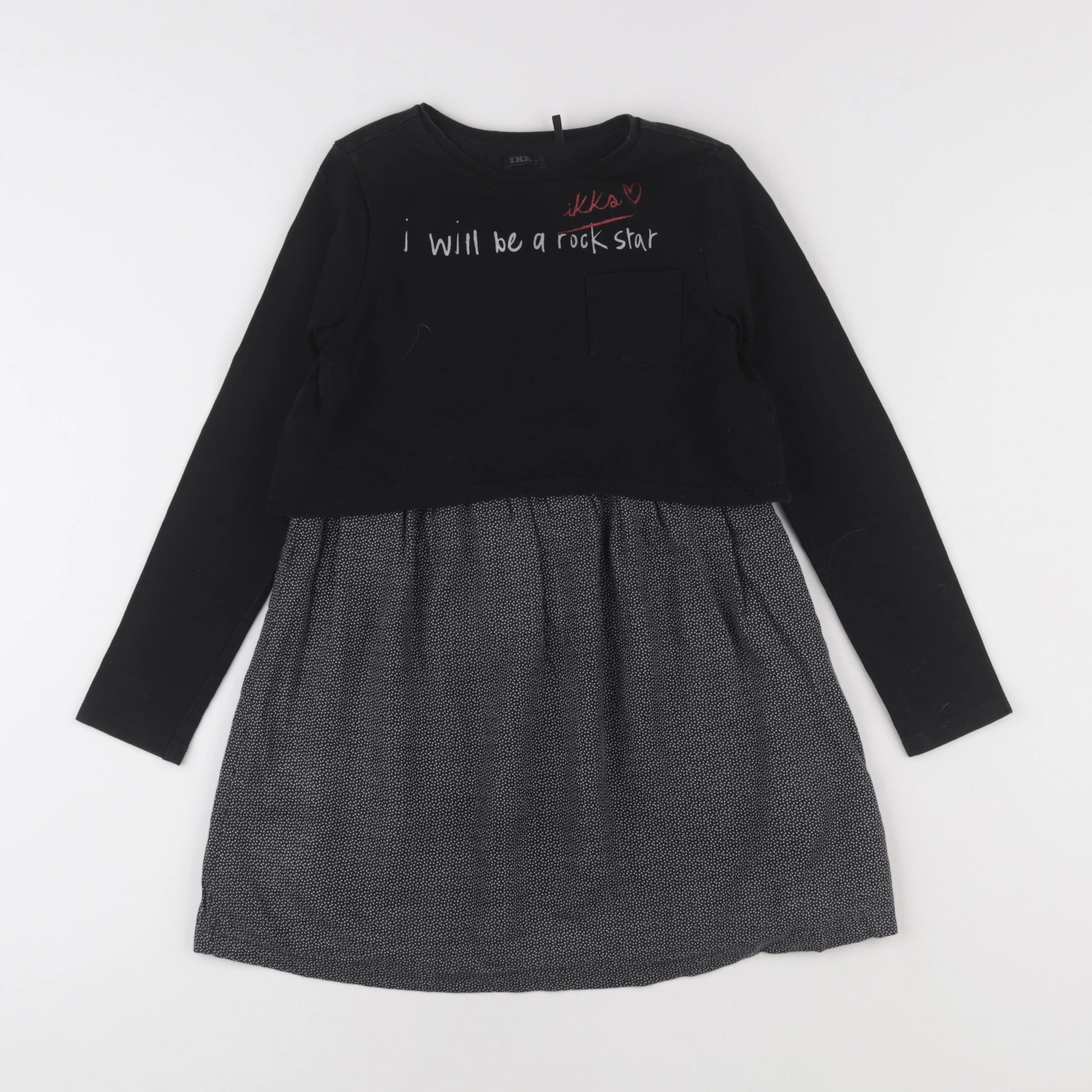 IKKS - robe noir - 8 ans