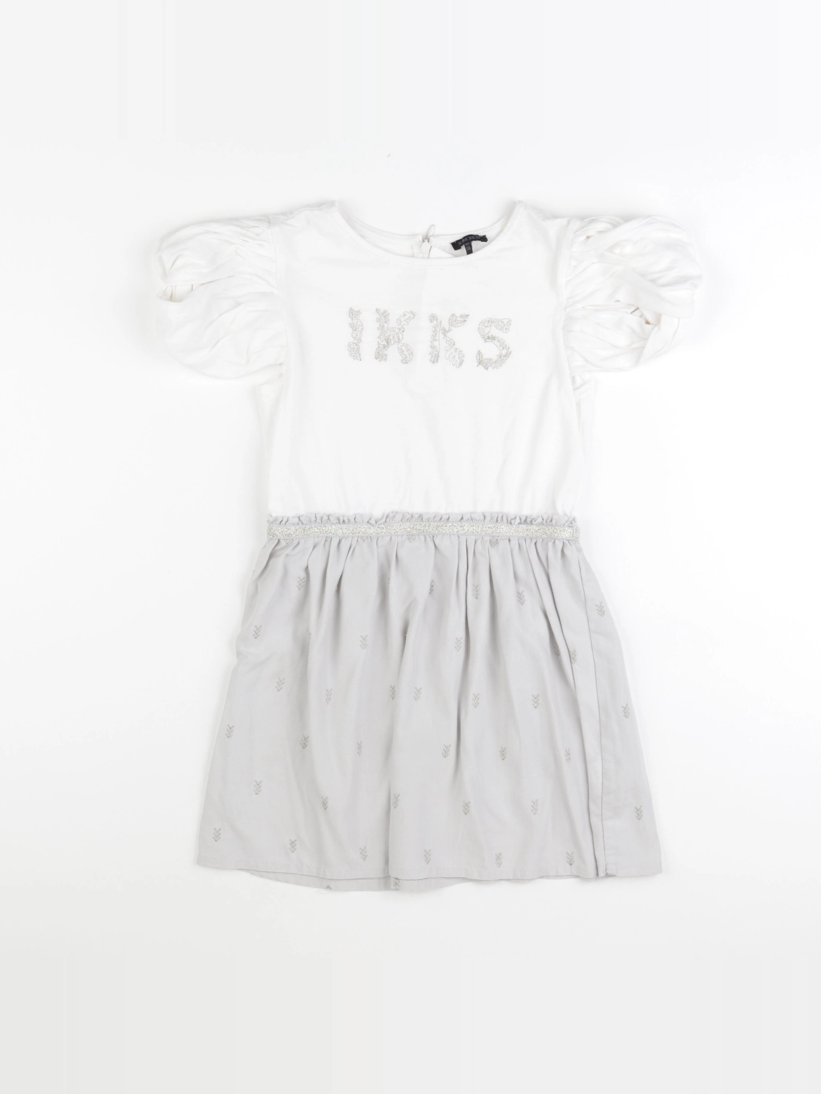 IKKS - robe blanc, gris - 6 ans