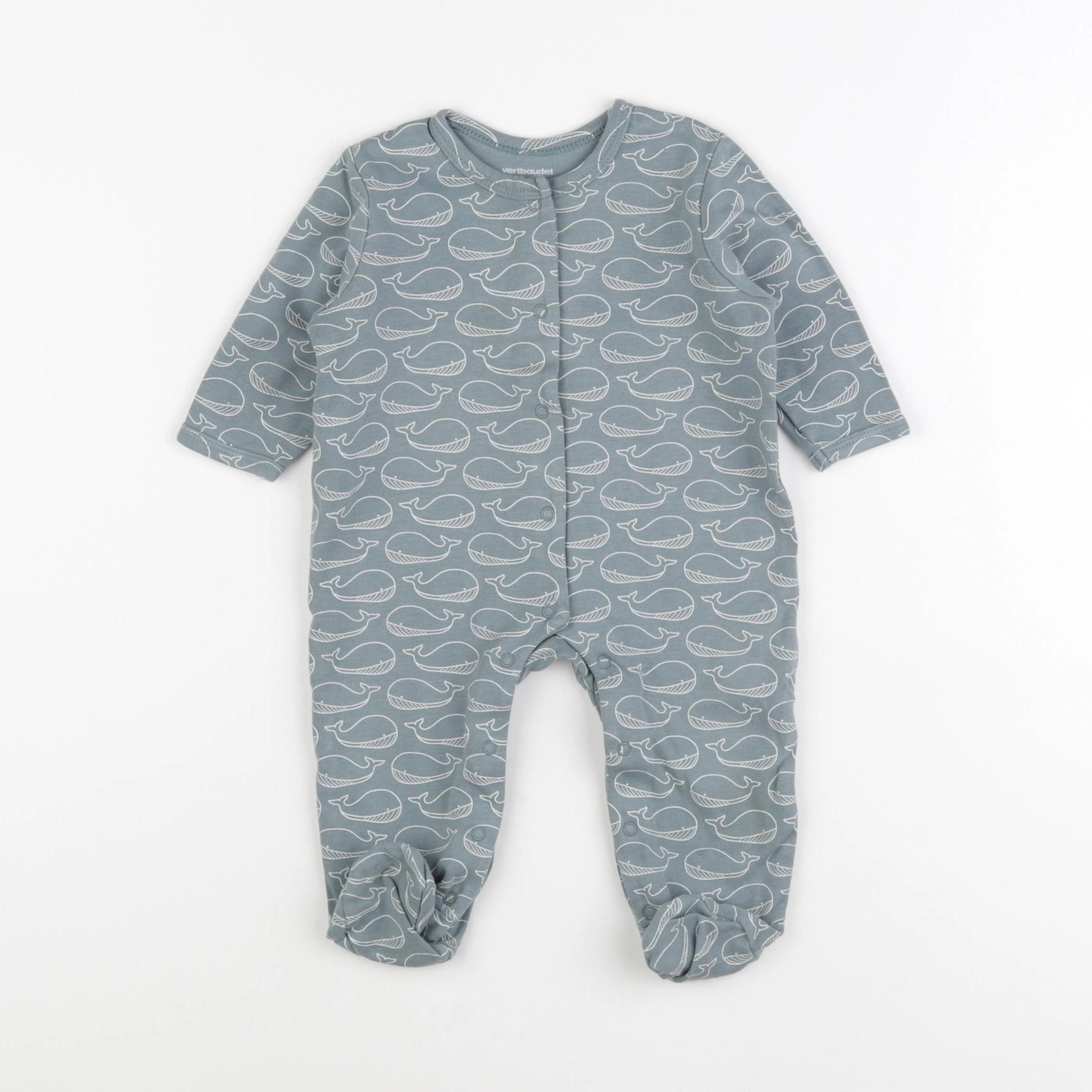 Vertbaudet - pyjama coton vert - 6 mois