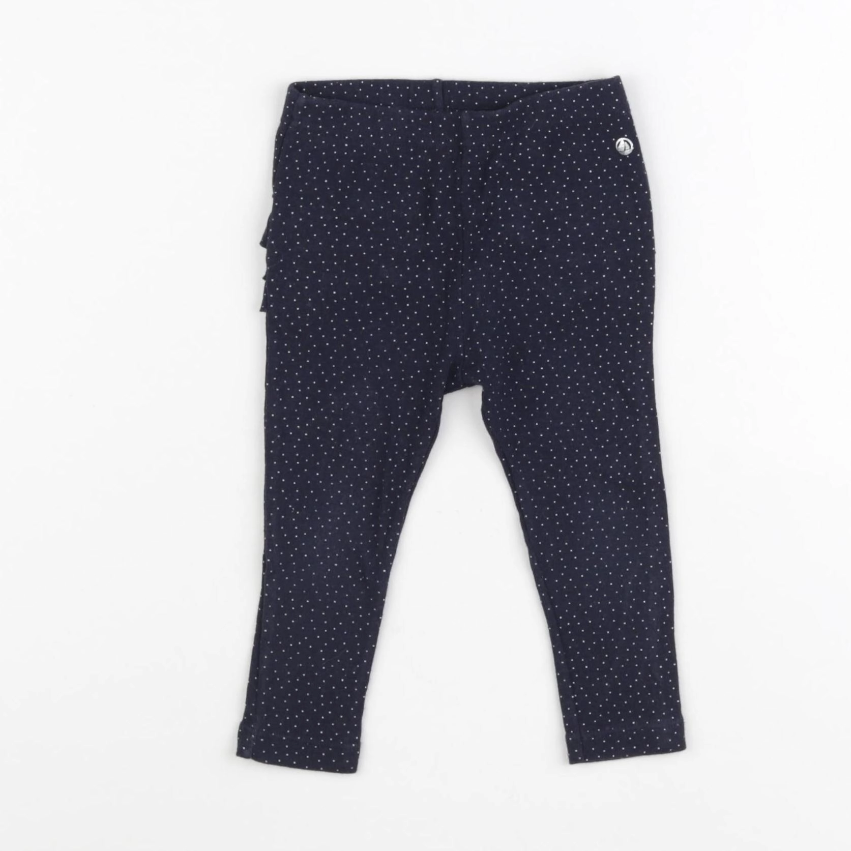 Petit Bateau - legging volants au dos bleu - 12 mois