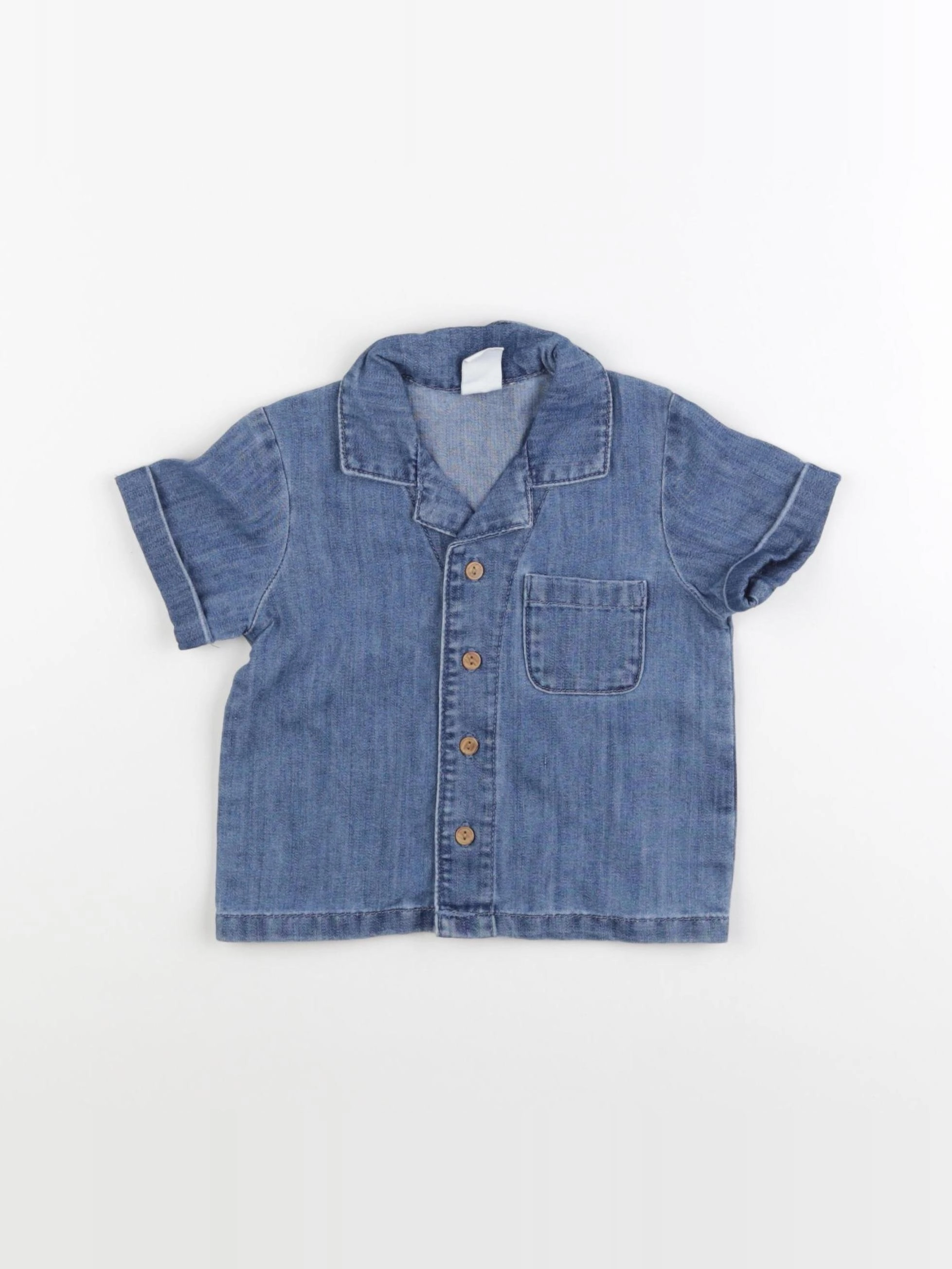 H&M - chemise bleu - 6/9 mois