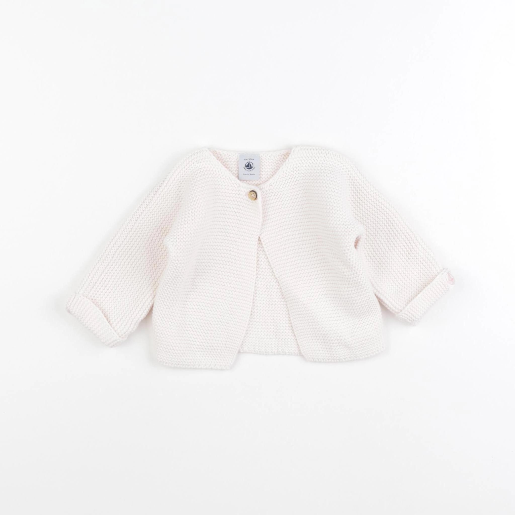 Petit Bateau - gilet rose - 6 mois