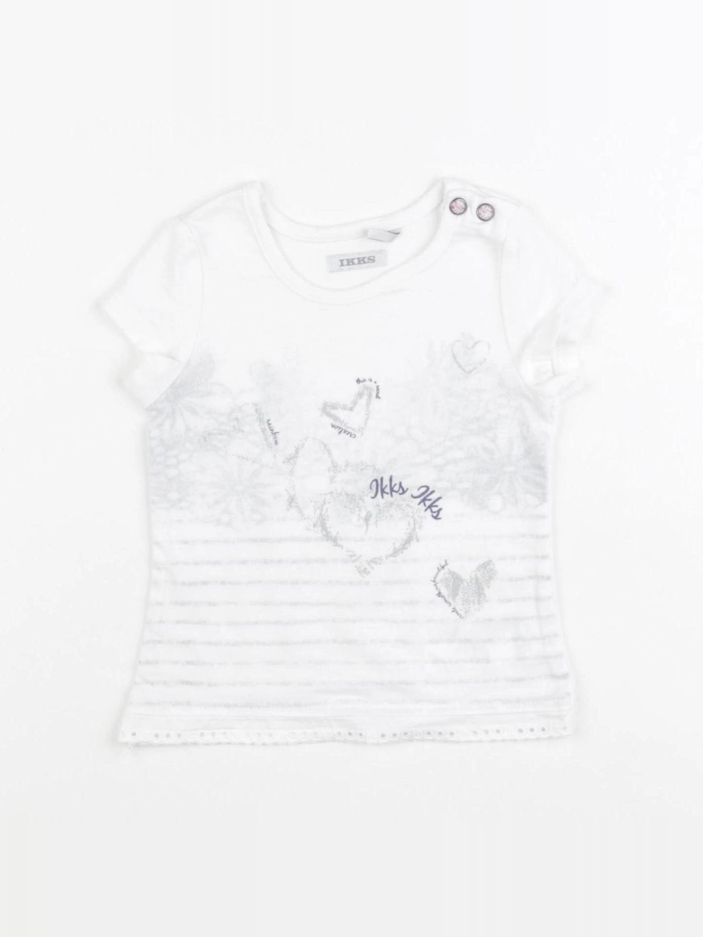 IKKS - tee-shirt blanc, bleu - 6 mois