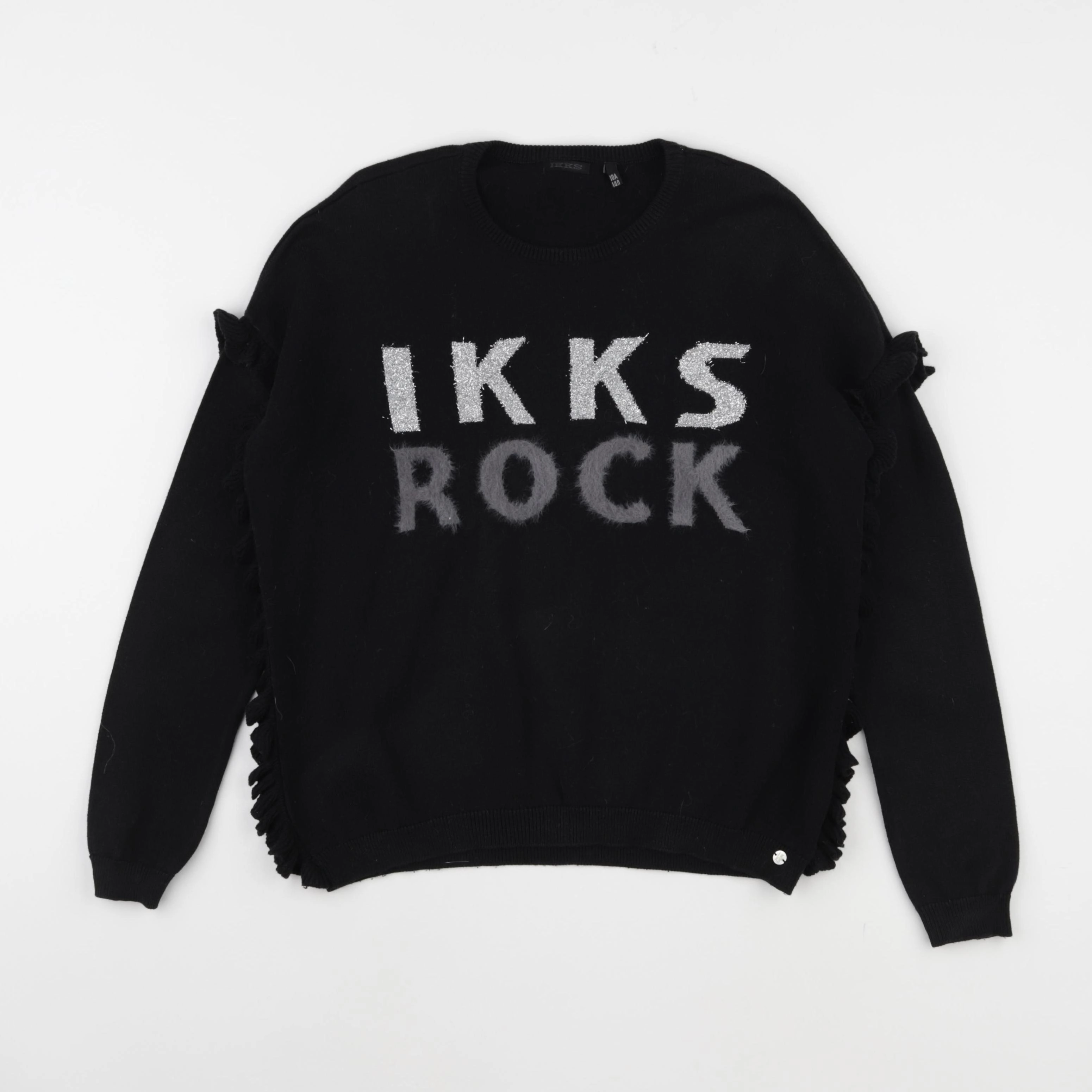 IKKS - pull noir, argent - 10 ans