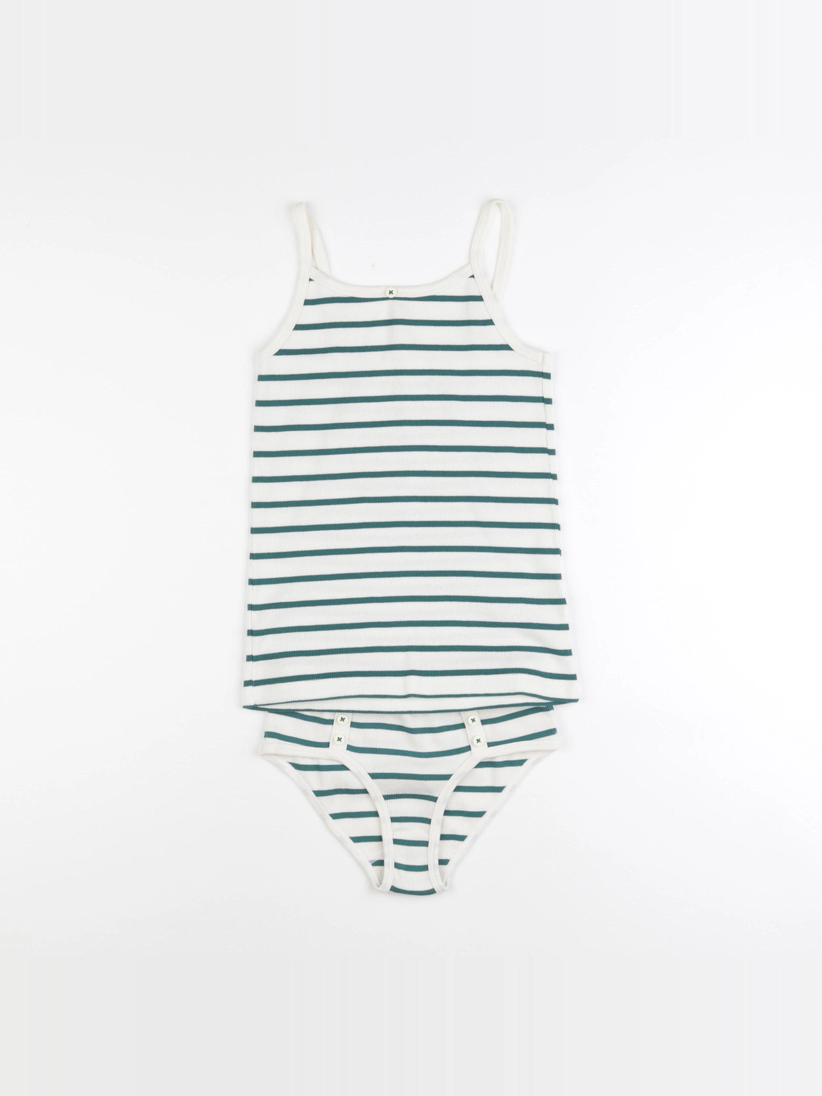 Petit Bateau - pyjama coton beige, vert - 12 ans