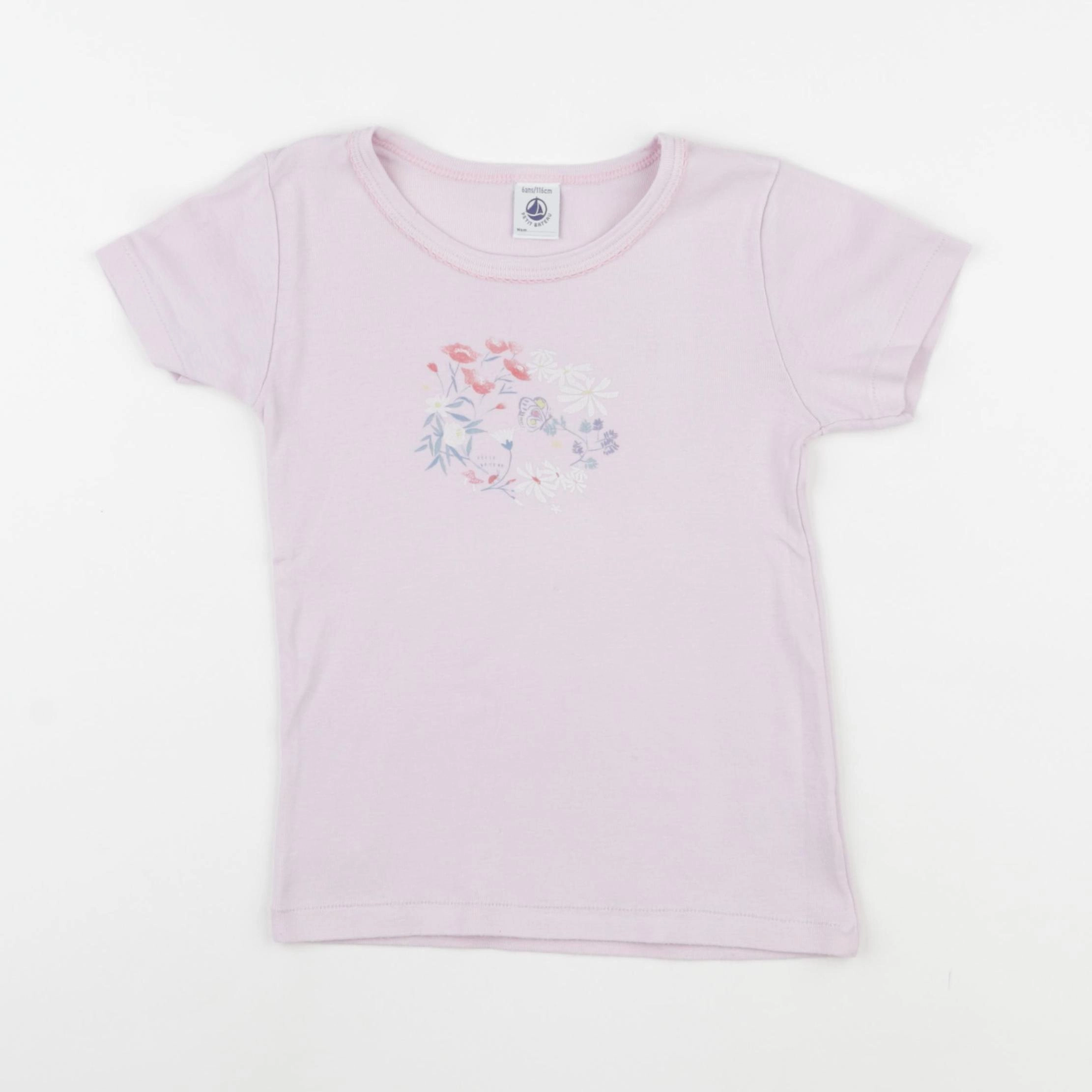 Petit Bateau - maillot de corps rose - 6 ans