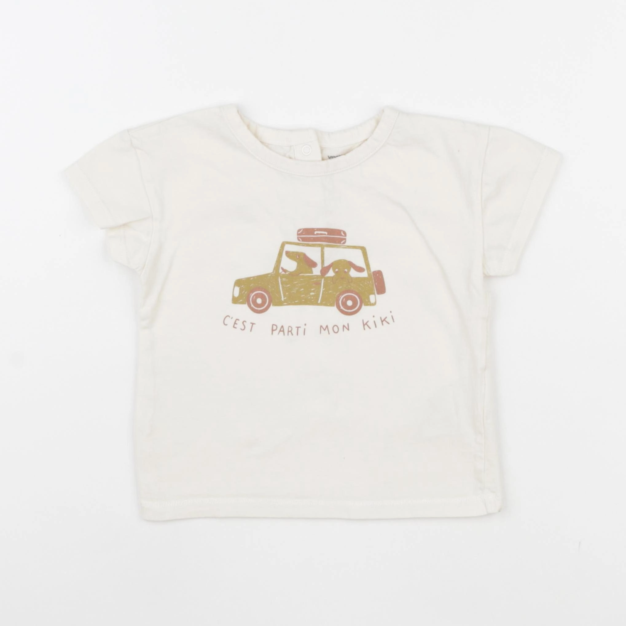 Vertbaudet - tee-shirt beige - 2 ans
