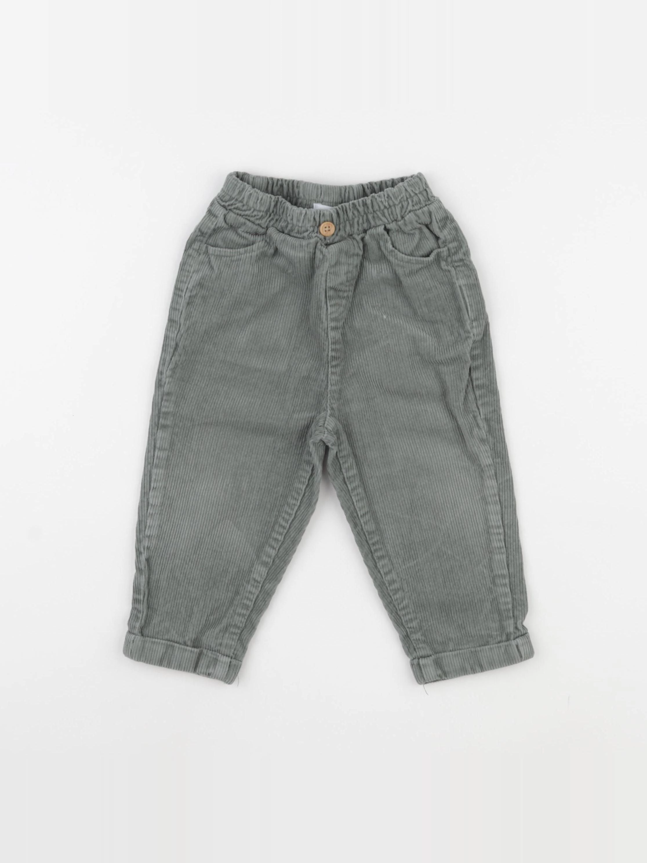 Vertbaudet - pantalon vert - 18 mois