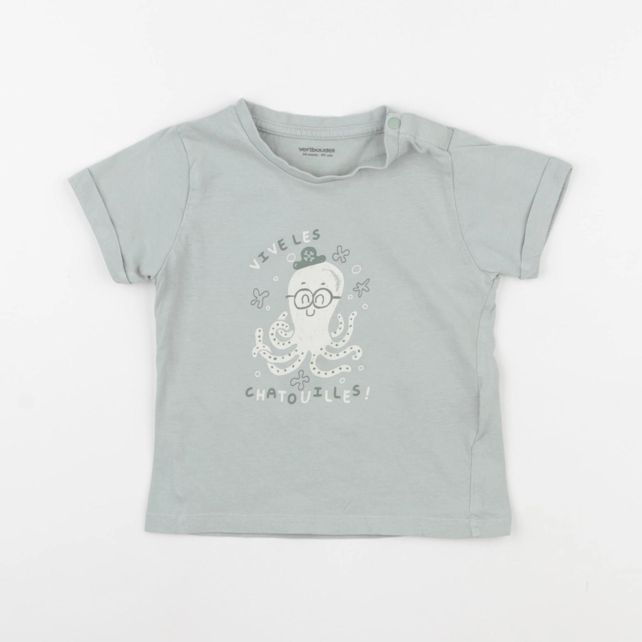 Vertbaudet - tee-shirt vert - 3 ans