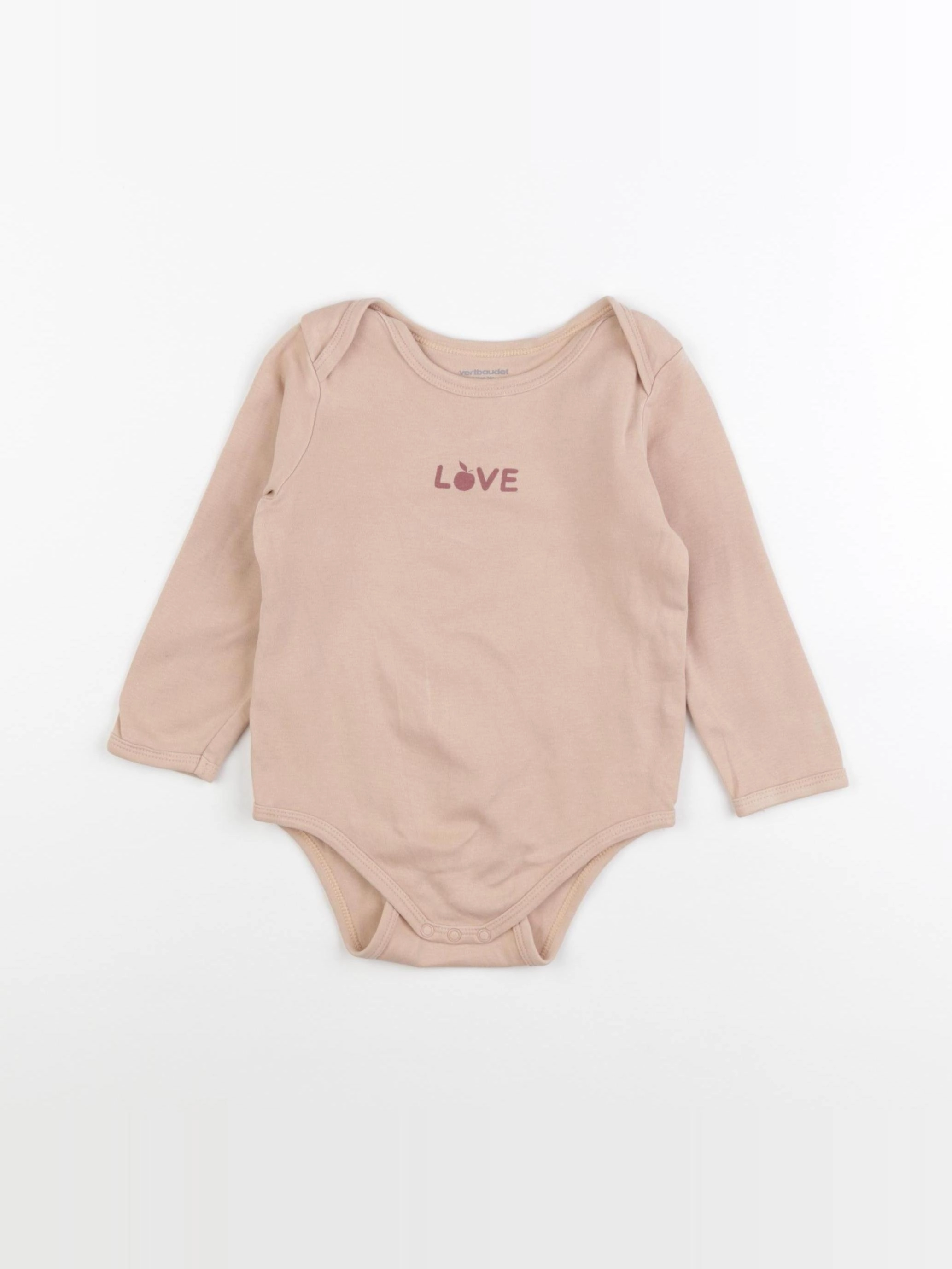 Vertbaudet - body rose, beige - 24 mois
