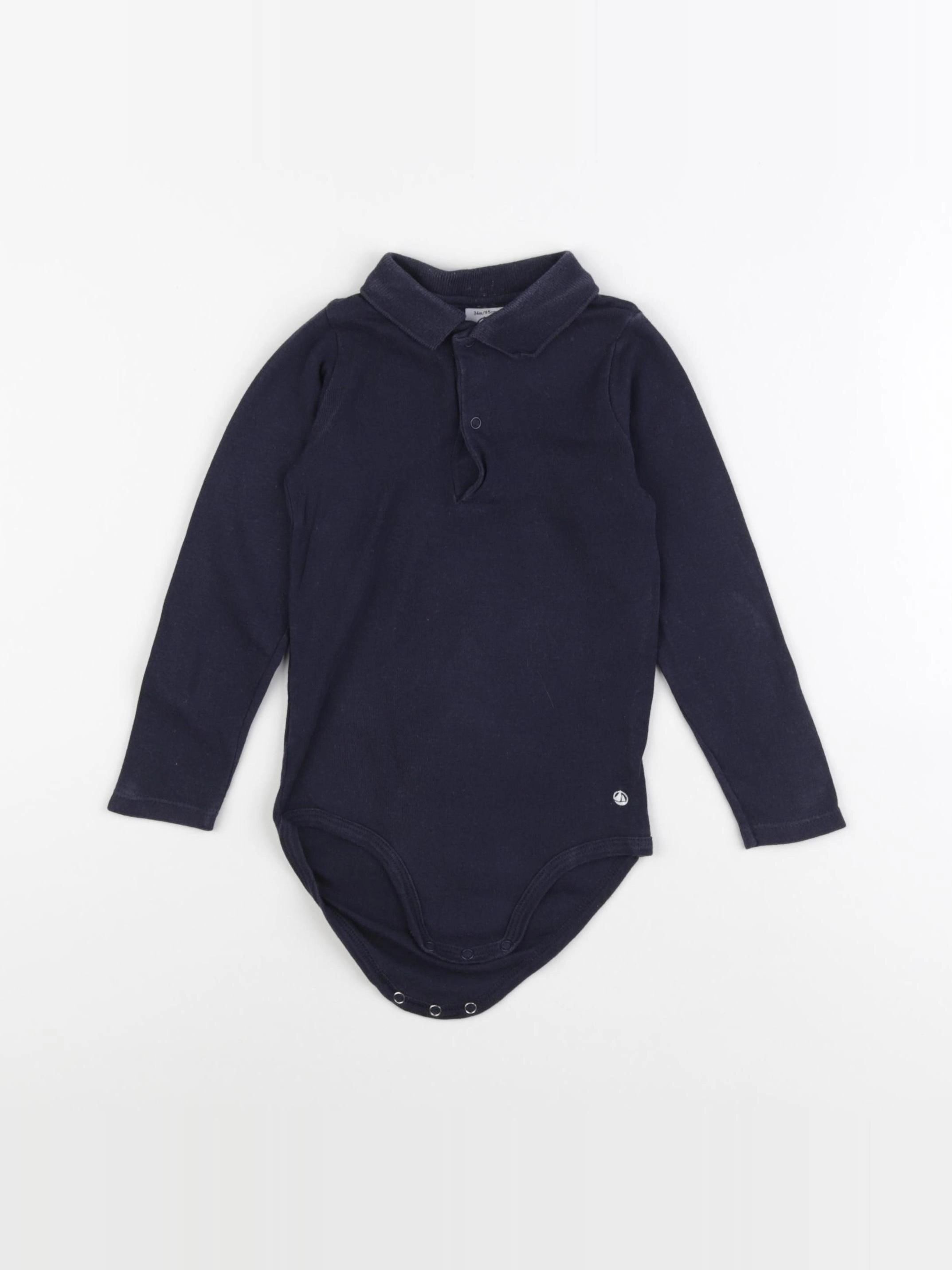Petit Bateau - body à col bleu - 36 mois