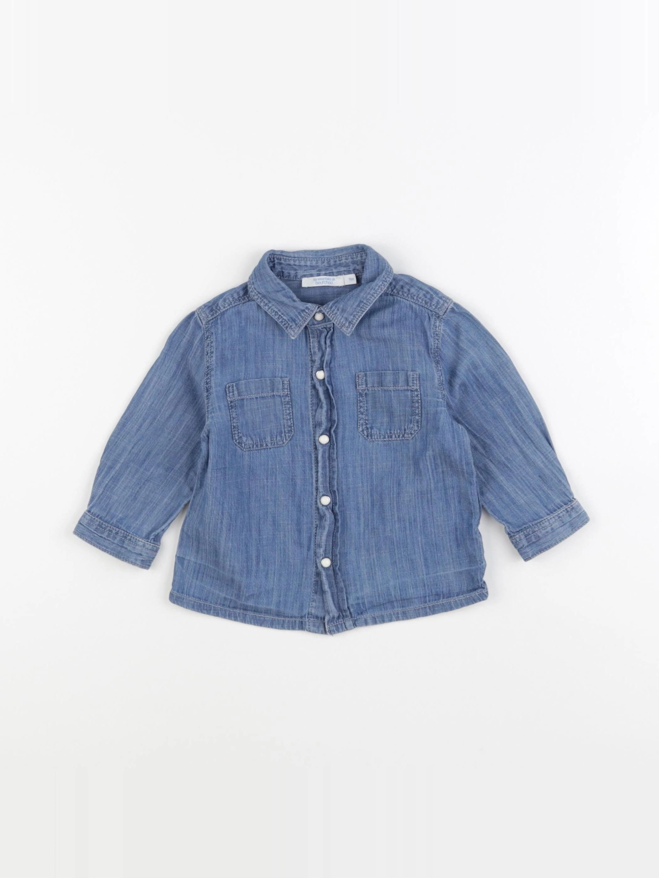 Boutchou - chemise bleu - 9 mois
