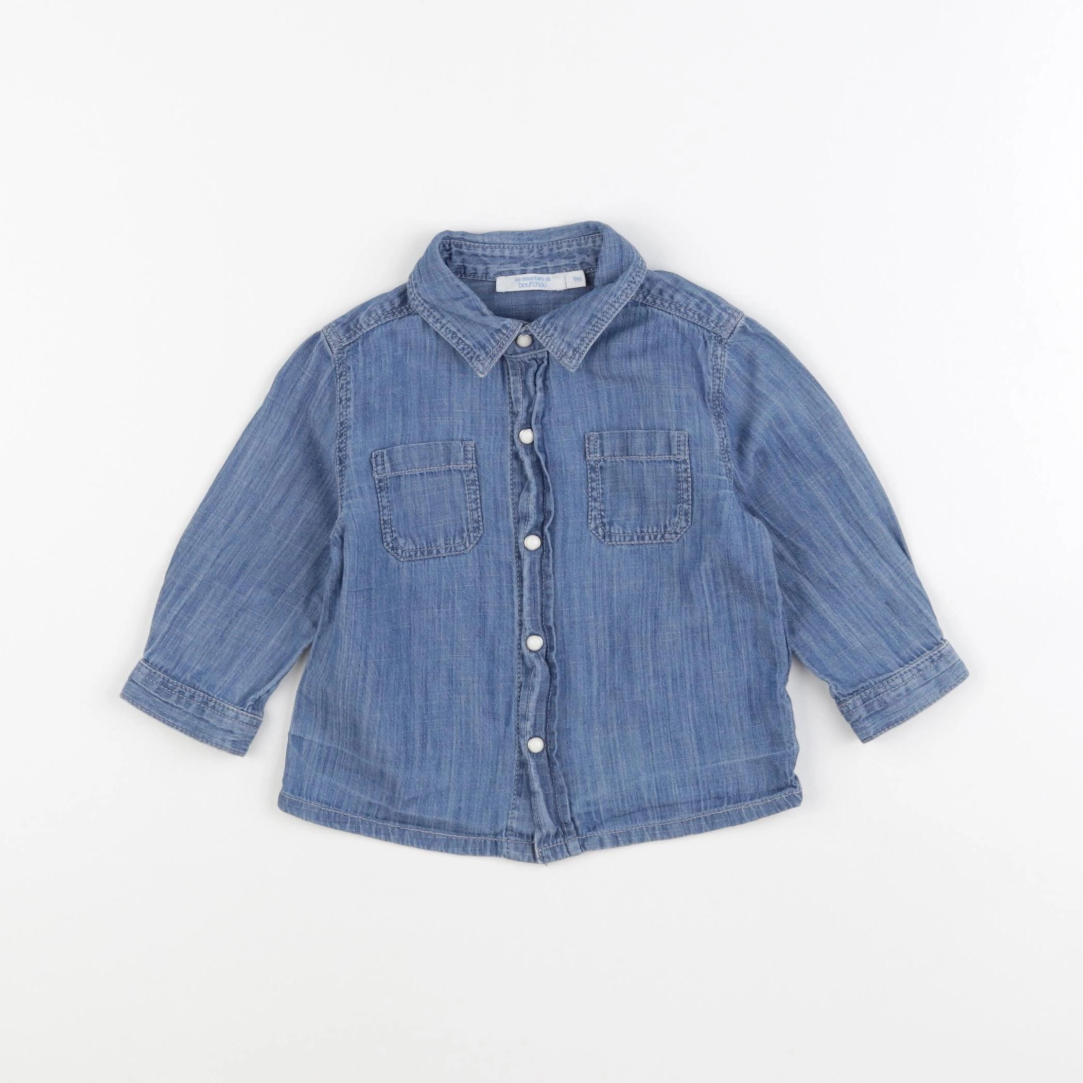Boutchou - chemise bleu - 9 mois