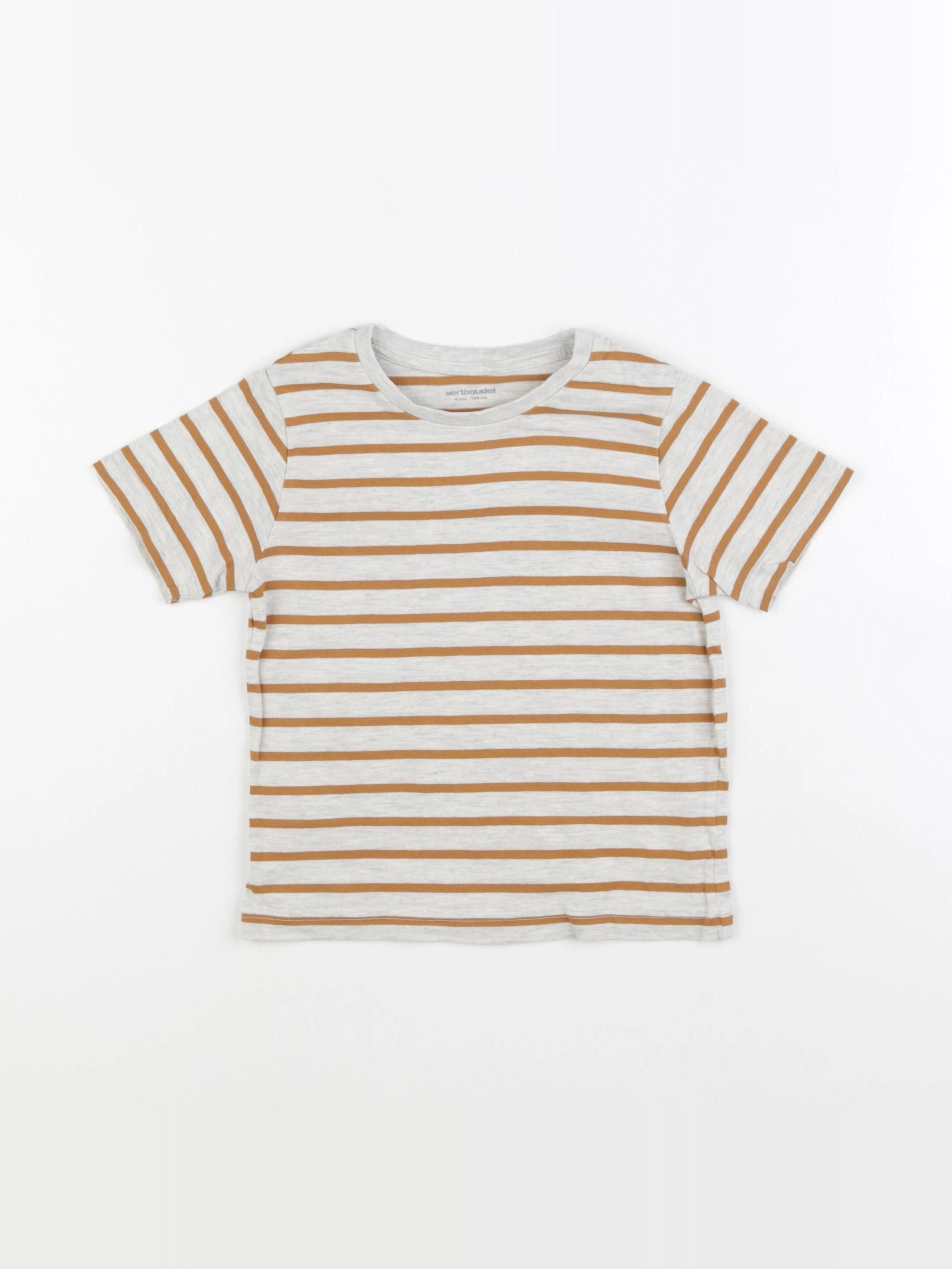 Vertbaudet - tee-shirt gris, jaune - 4 ans