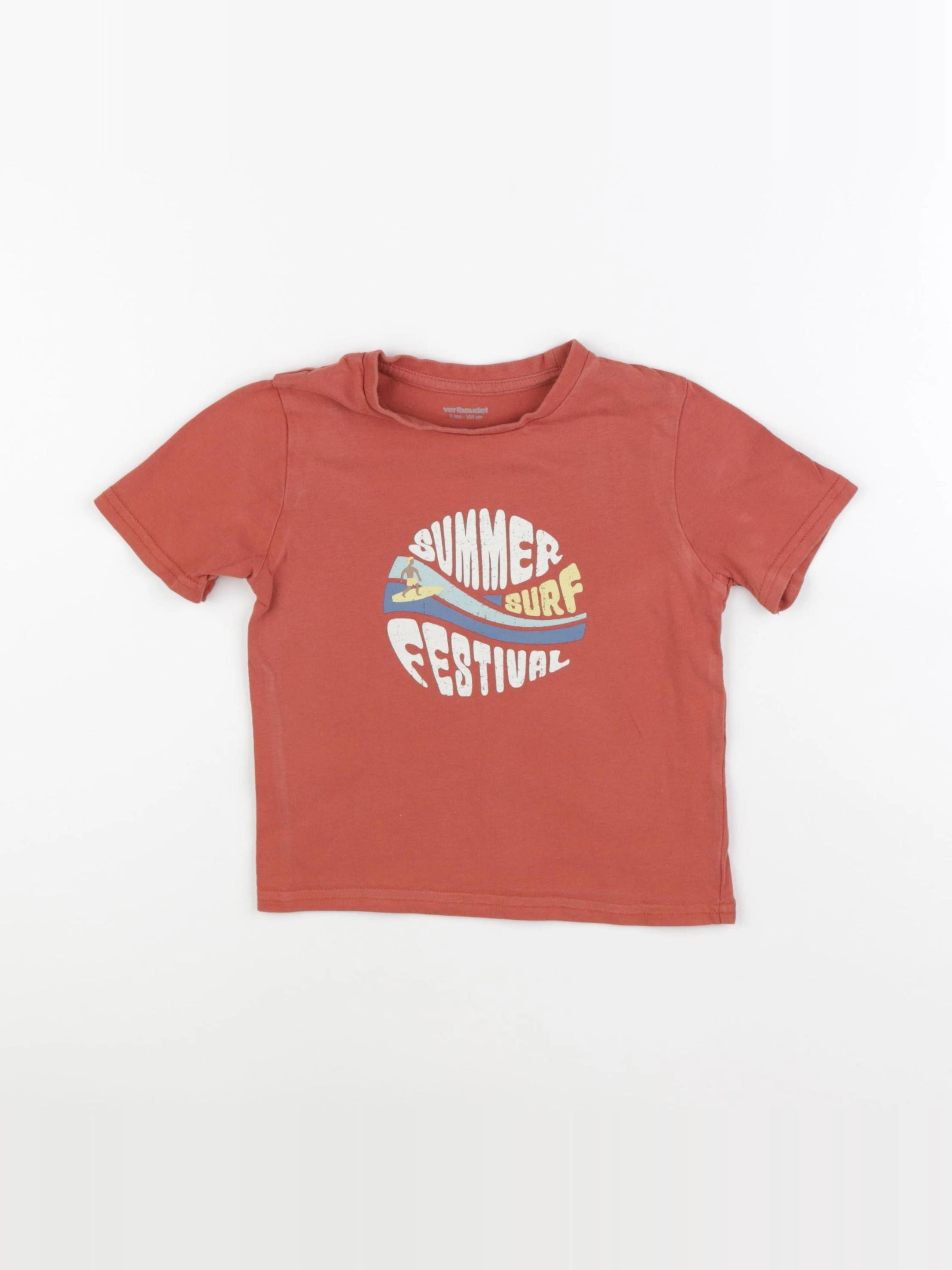 Vertbaudet - tee-shirt rouge - 4 ans