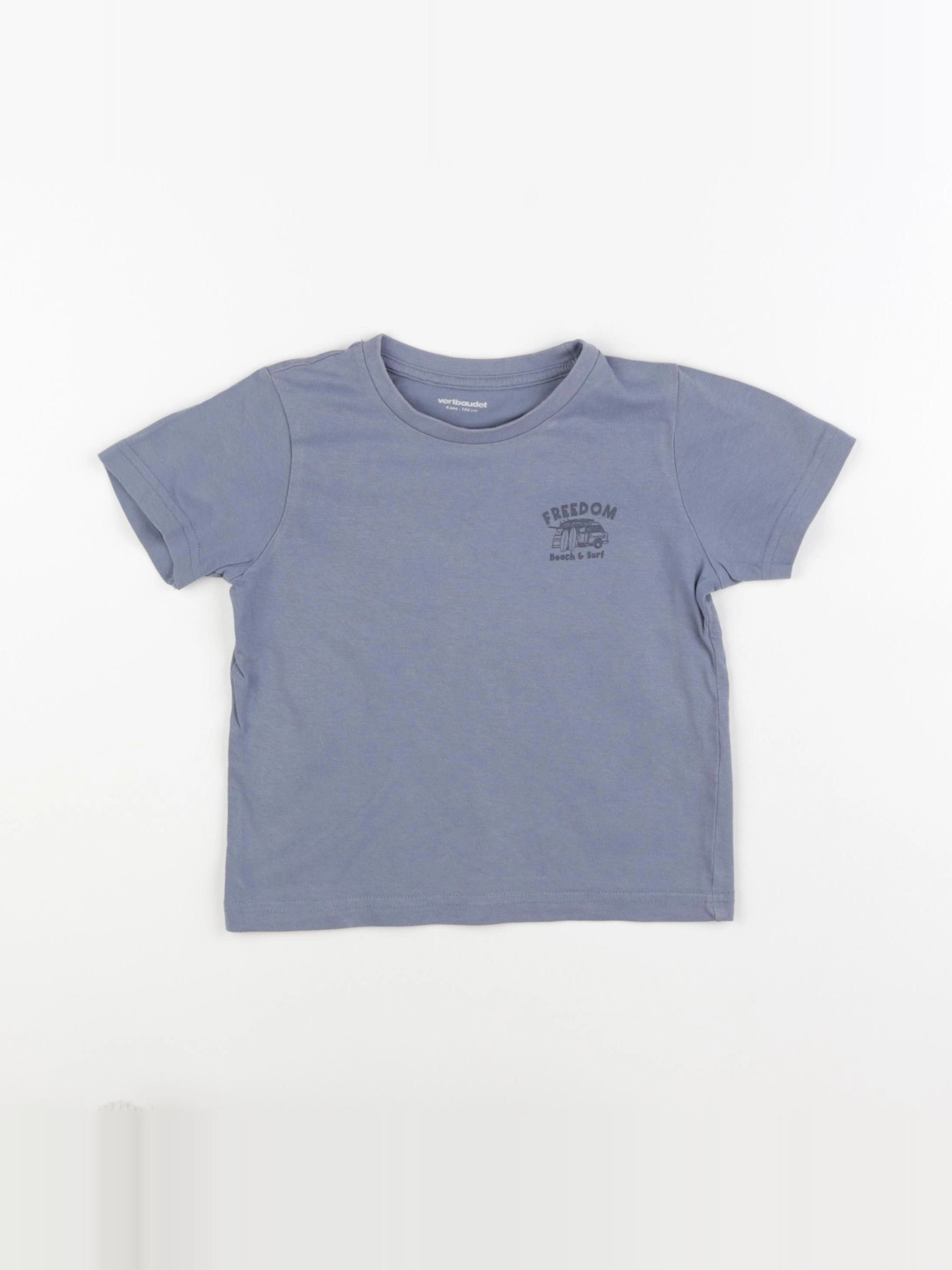 Vertbaudet - tee-shirt bleu - 4 ans