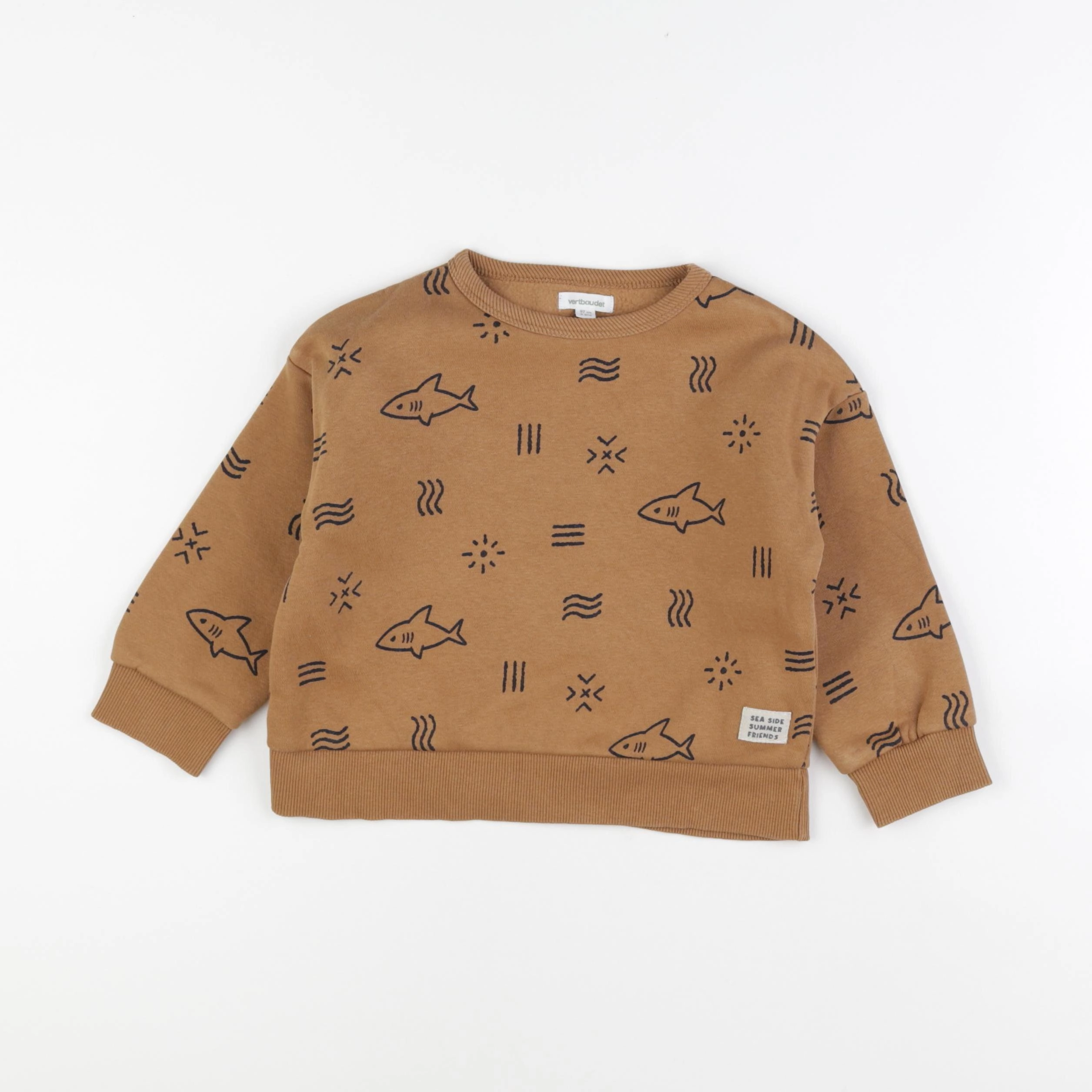 Vertbaudet - sweat marron - 3 ans