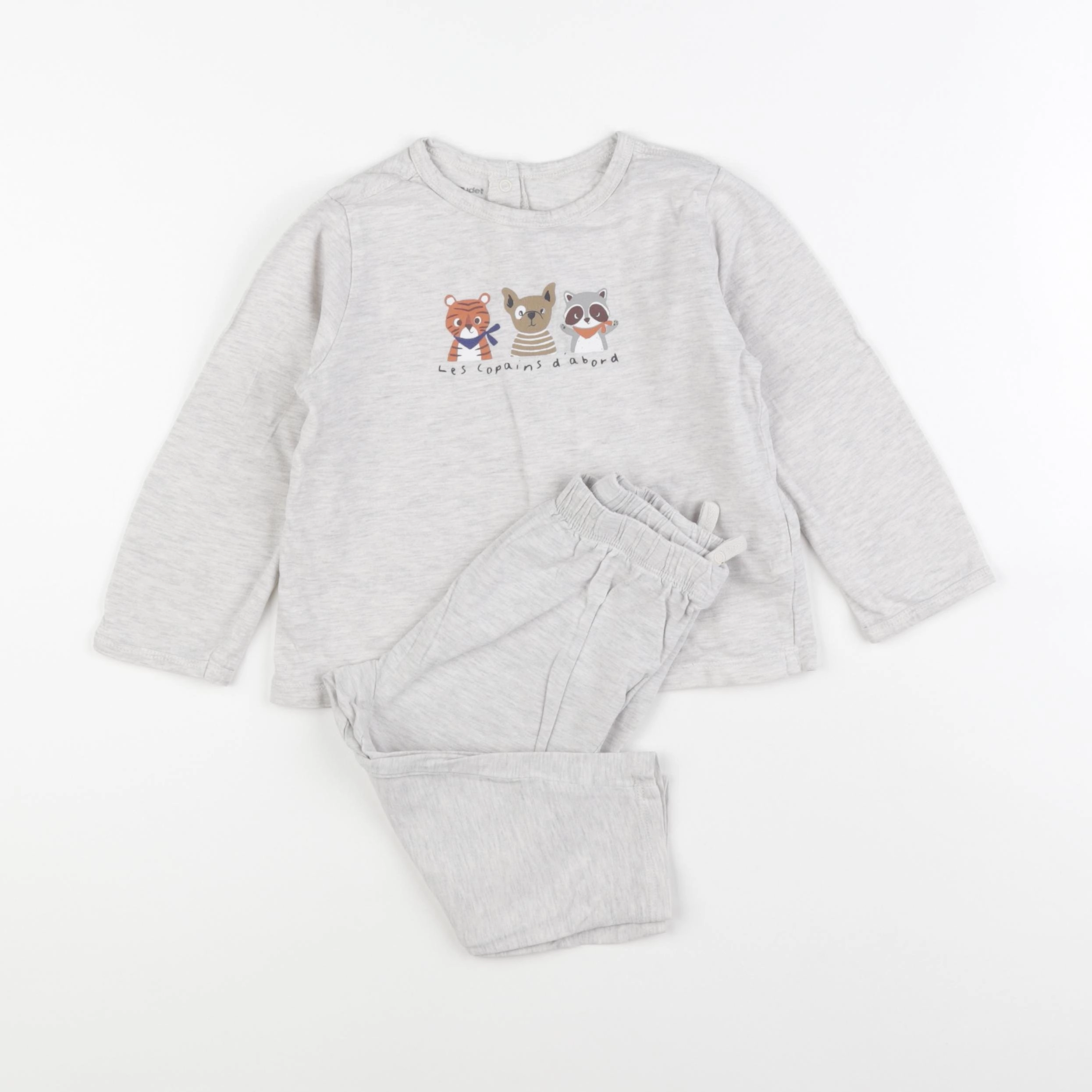 Vertbaudet - pyjama coton gris - 3 ans