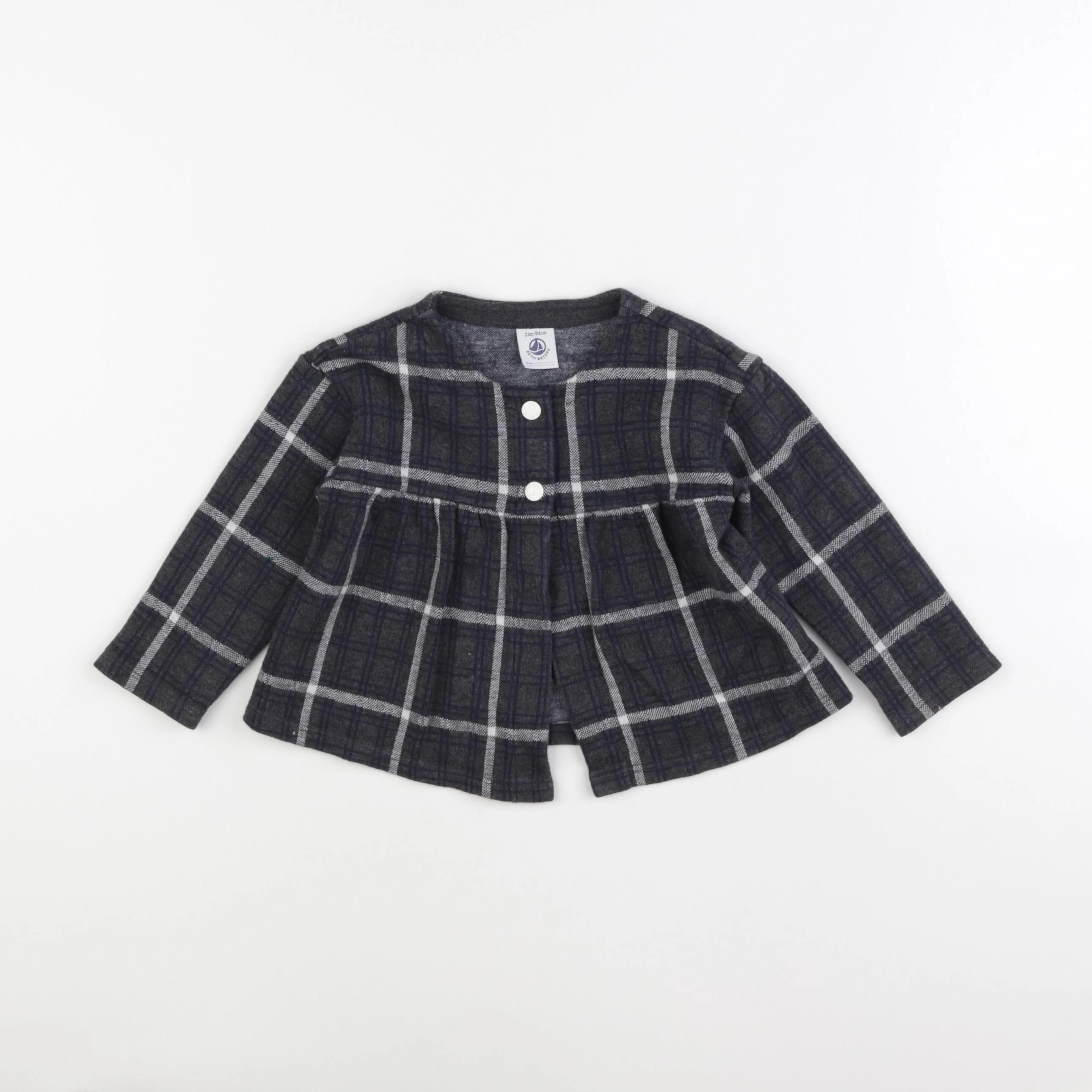Petit Bateau - sweat gris - 24 mois