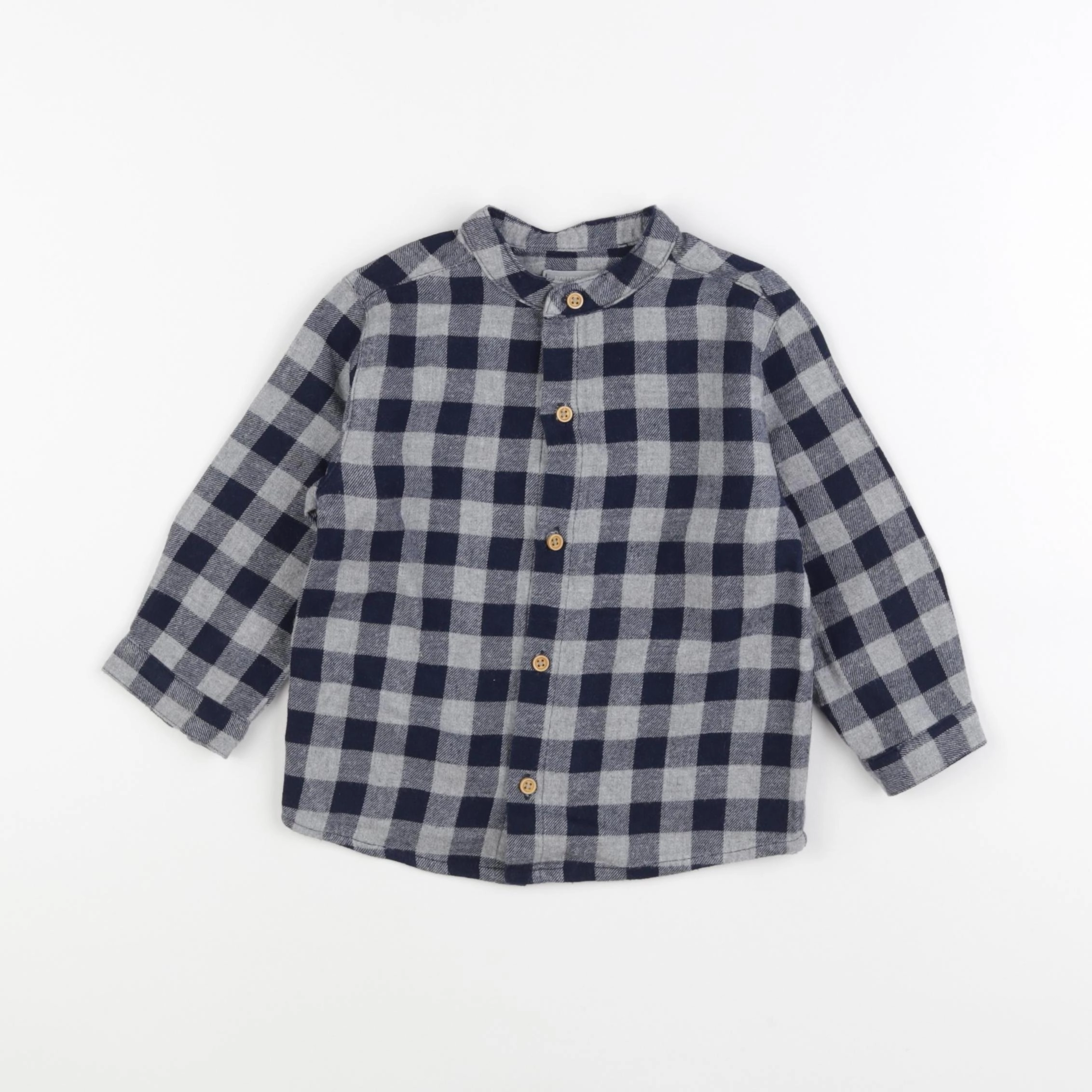 Boutchou - chemise bleu, gris - 18 mois