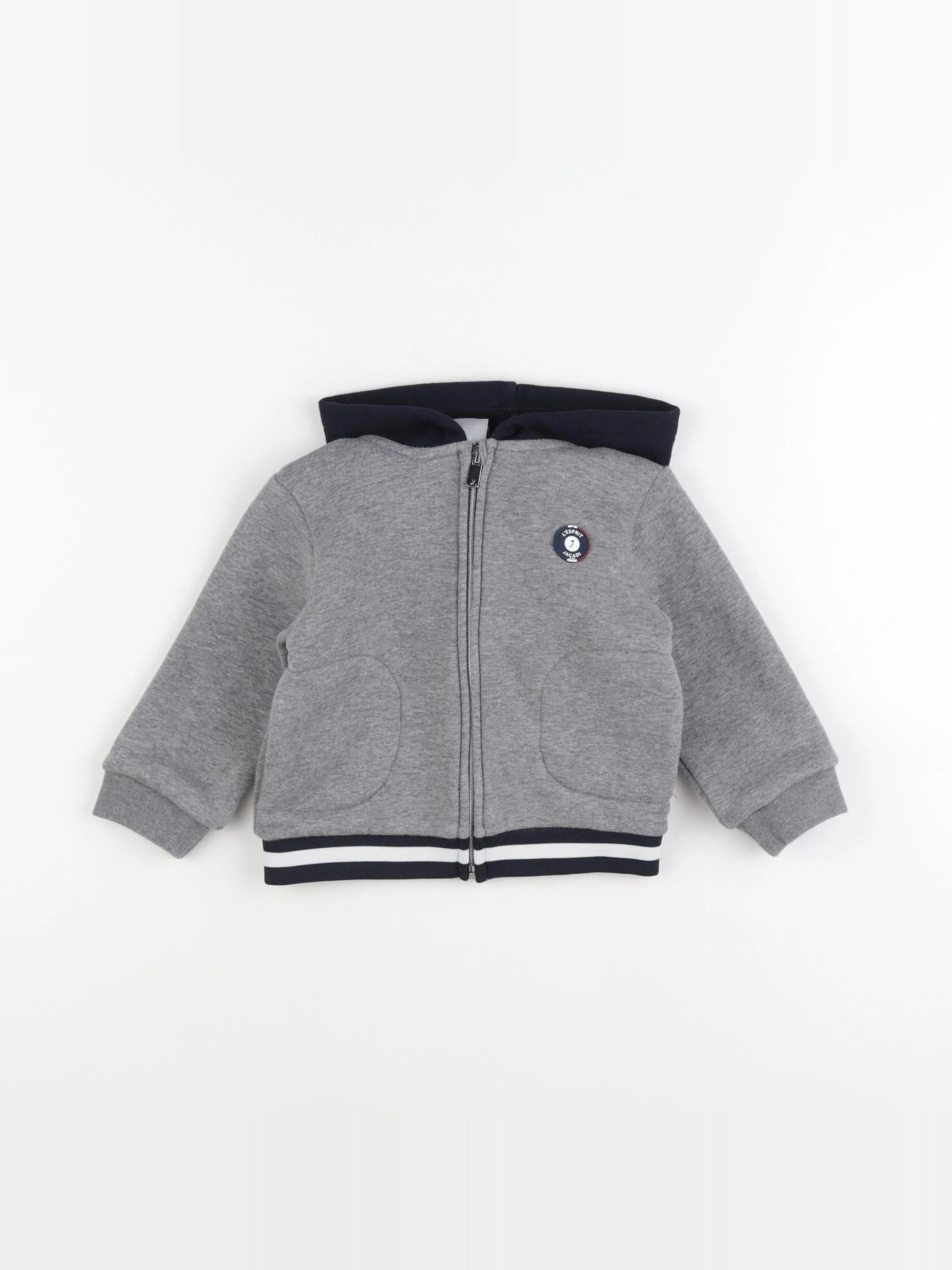 Jacadi - sweat gris, bleu - 18 mois