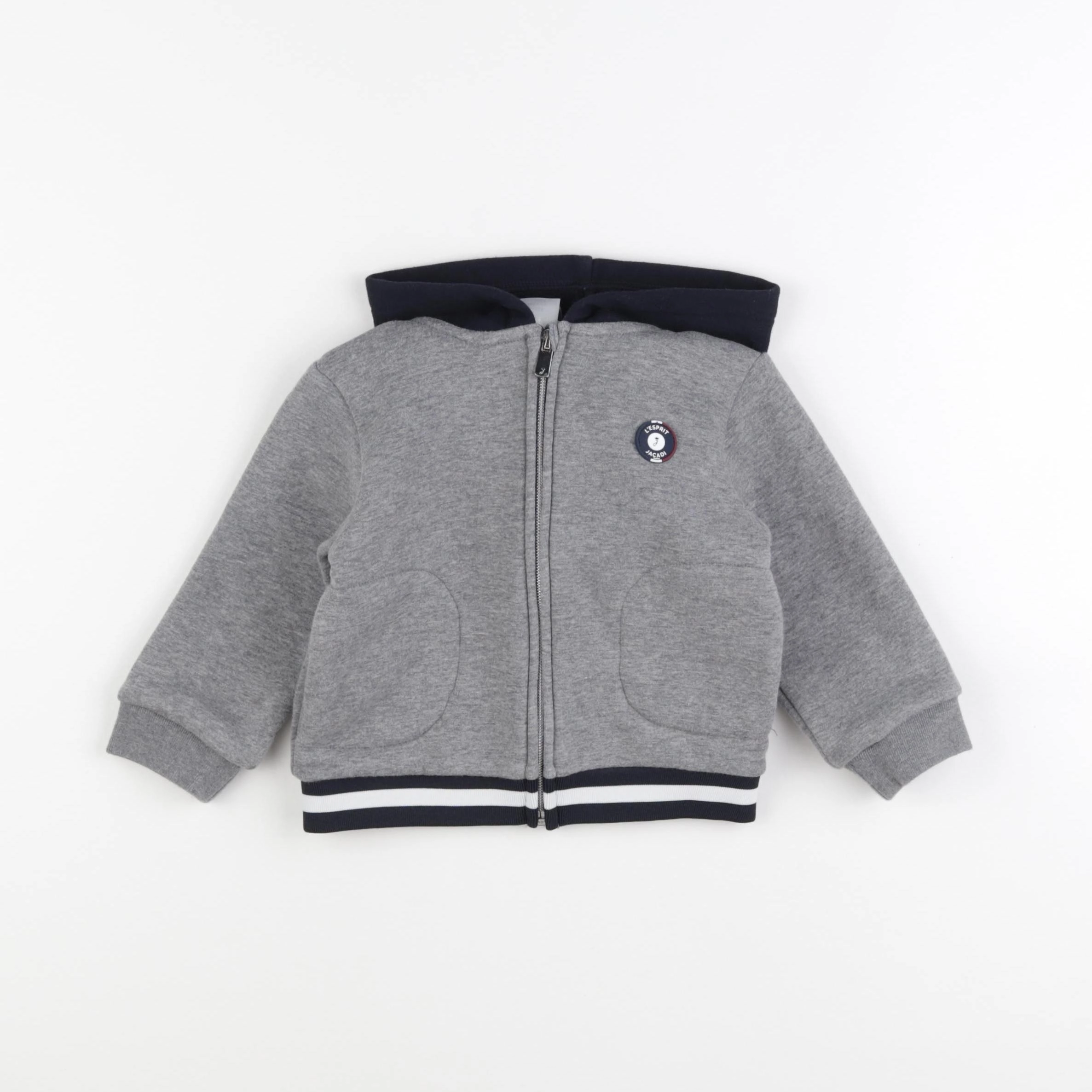 Jacadi - sweat gris, bleu - 18 mois