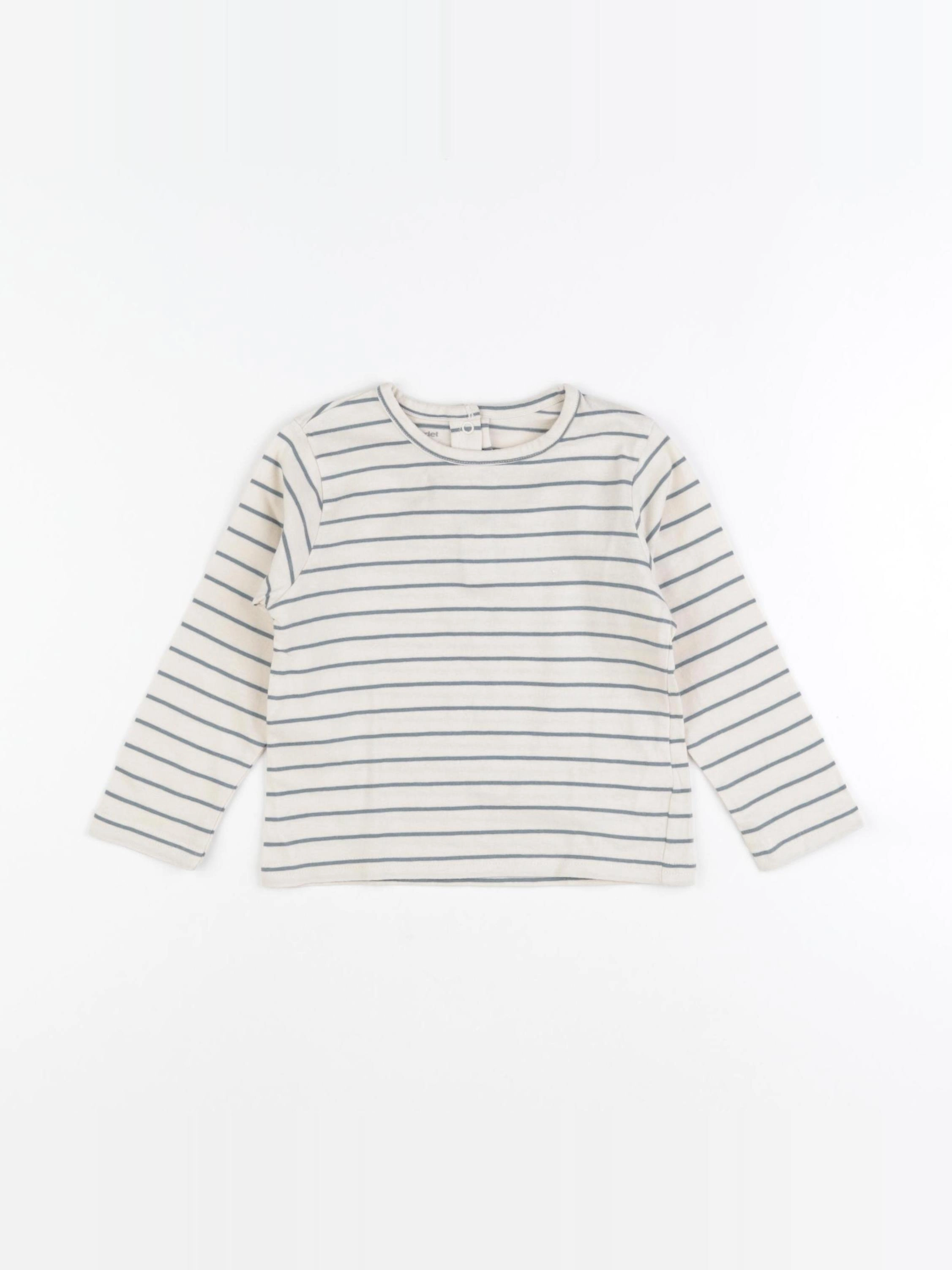 Vertbaudet - tee-shirt beige, bleu - 18 mois