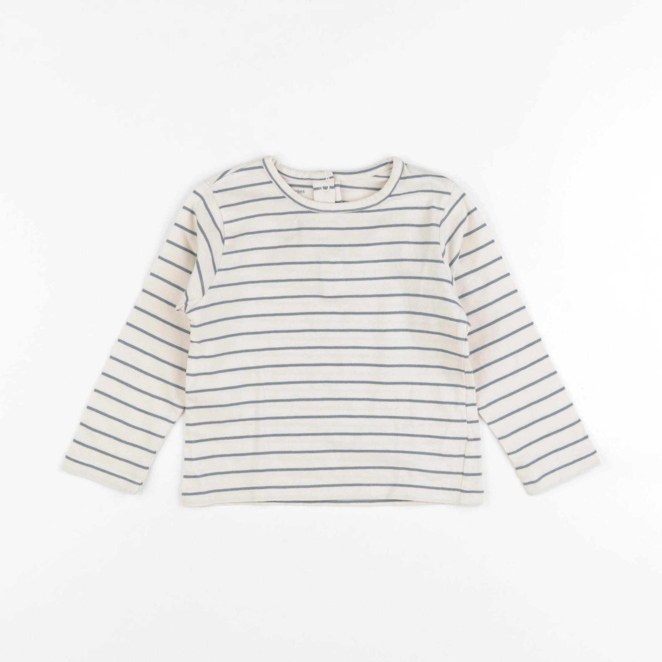 Vertbaudet - tee-shirt beige, bleu - 18 mois