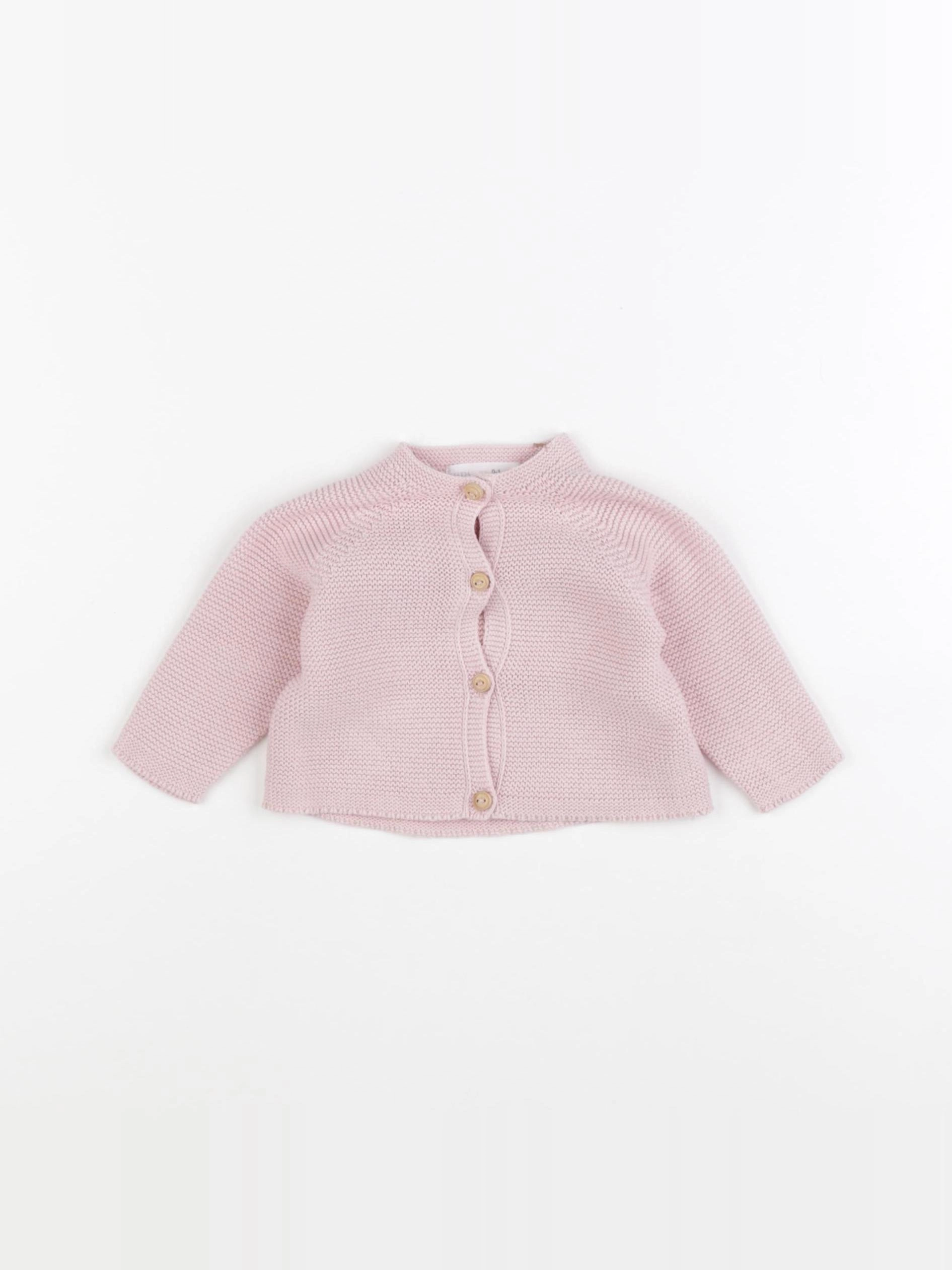 Zara - gilet rose - 0/1 mois
