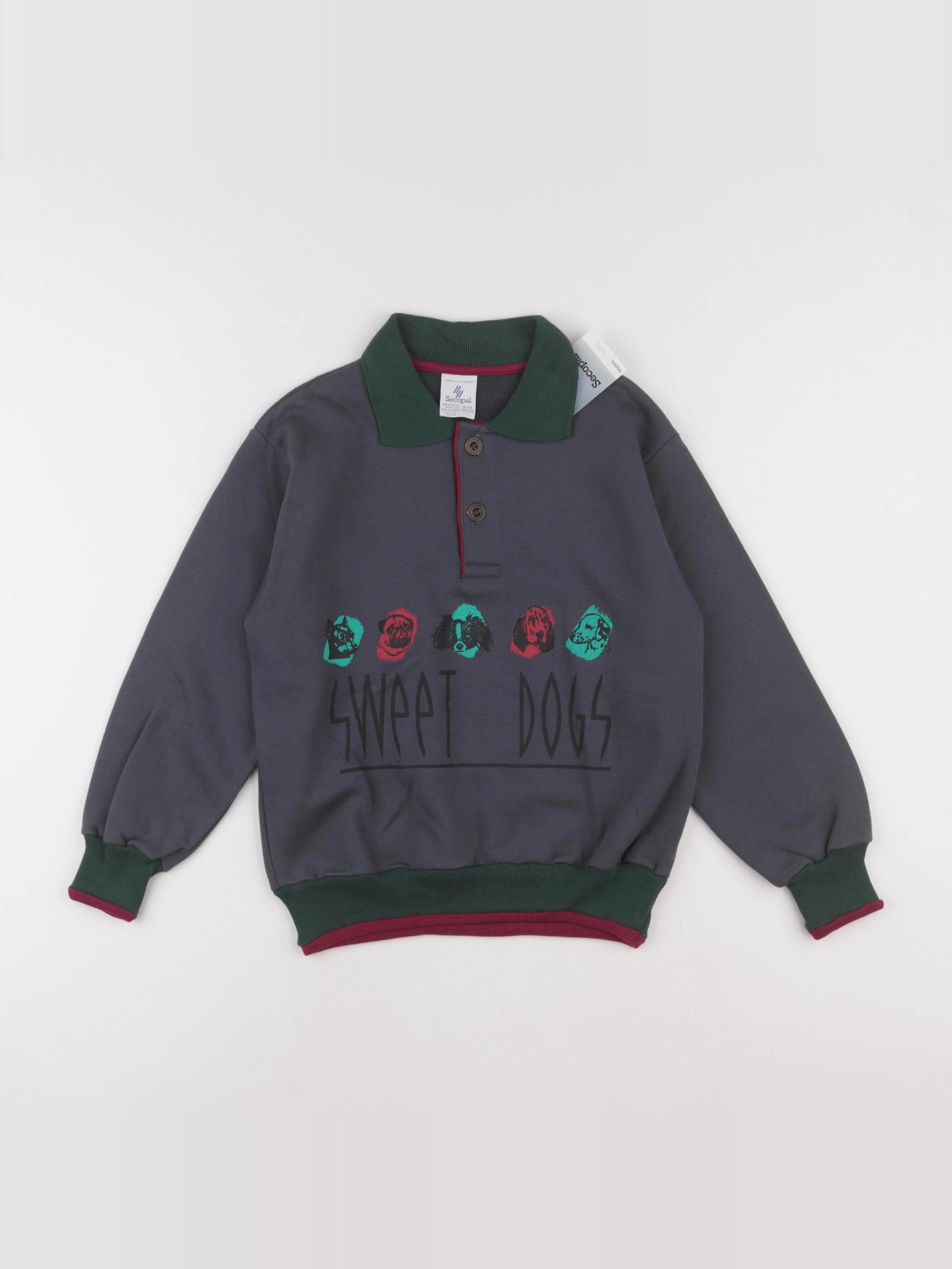 Vintage - sweat gris - 8 ans