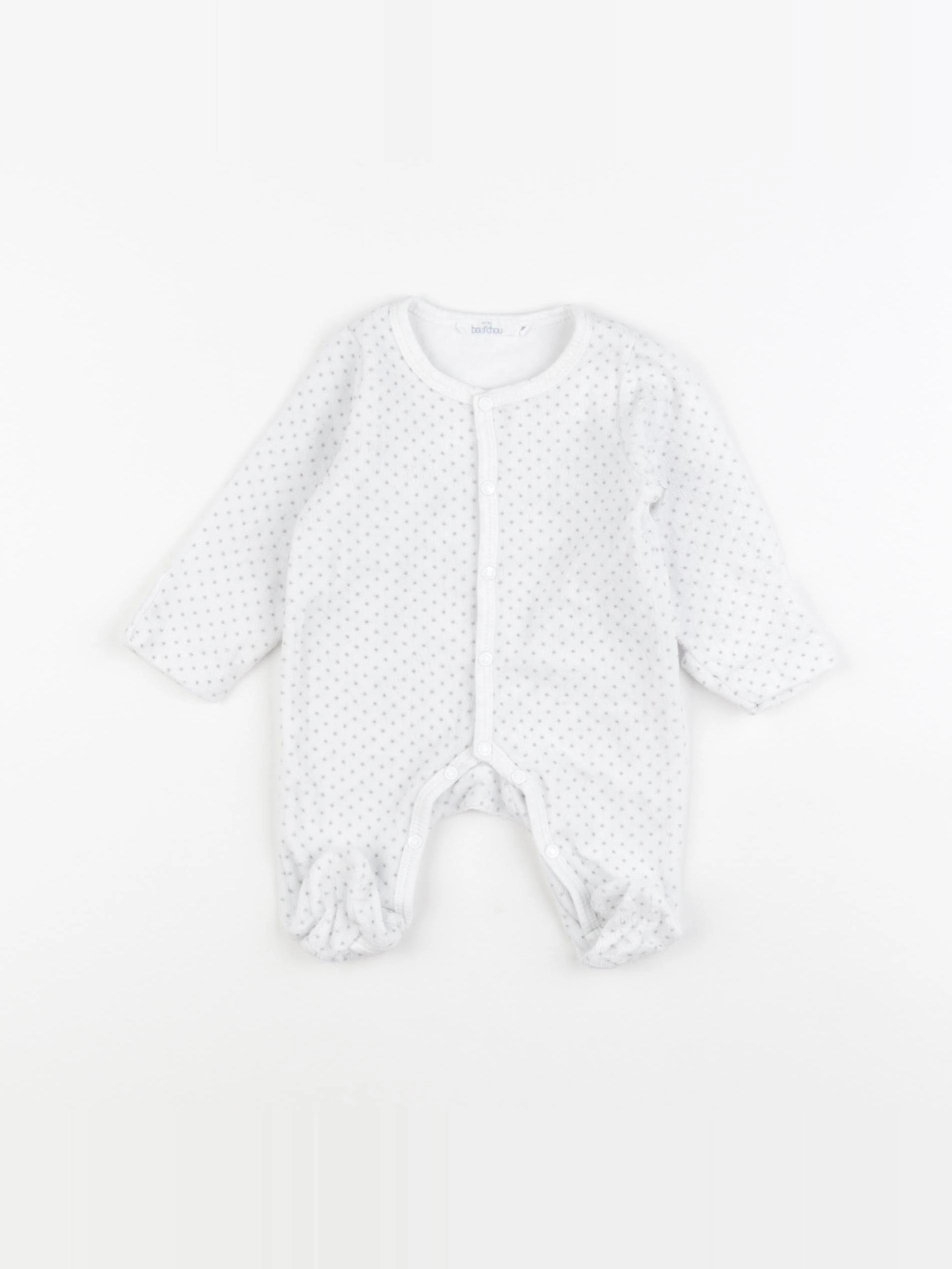 Boutchou - pyjama velours blanc - 0 mois