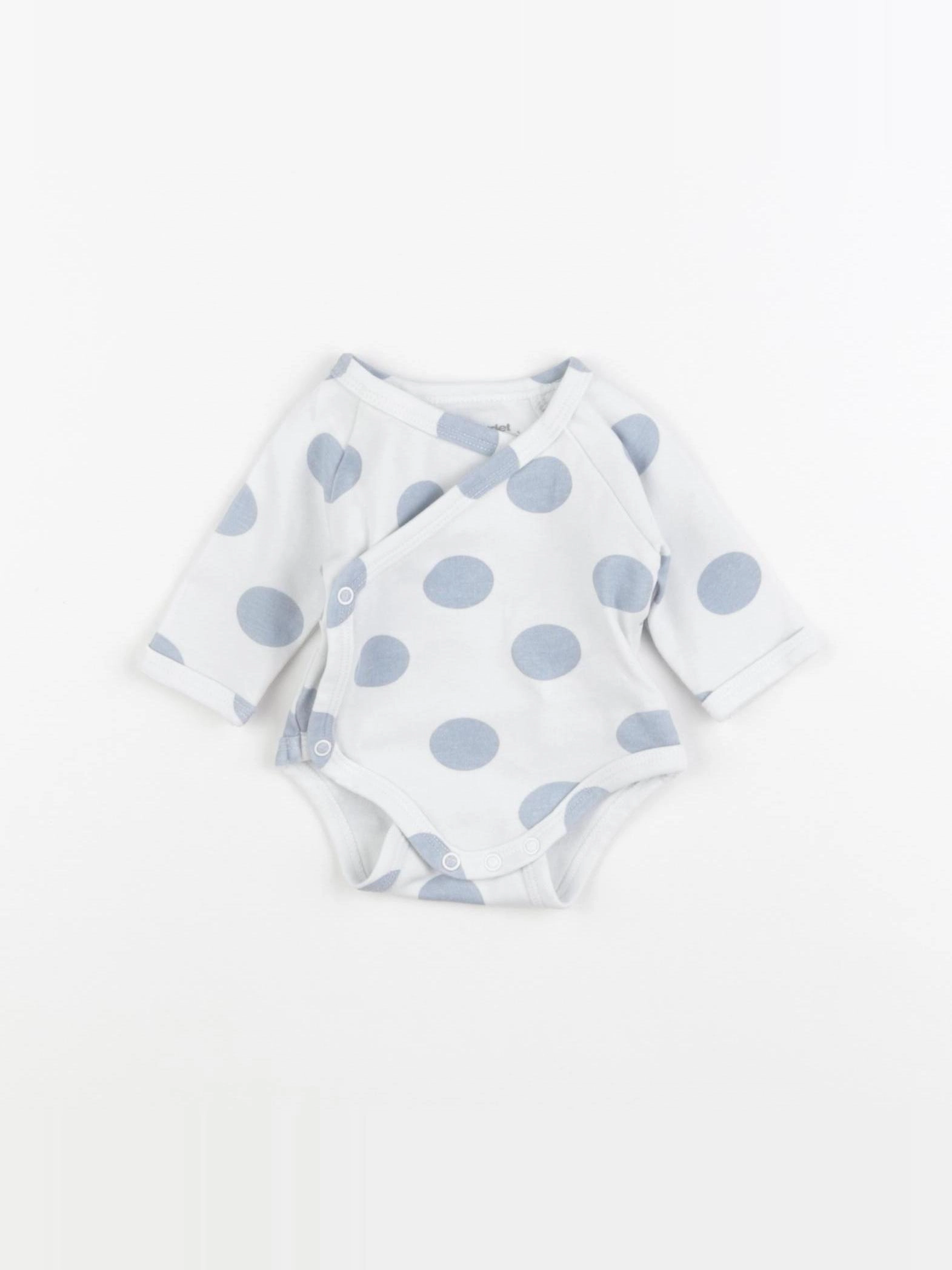 Vertbaudet - body blanc, bleu - 0 mois