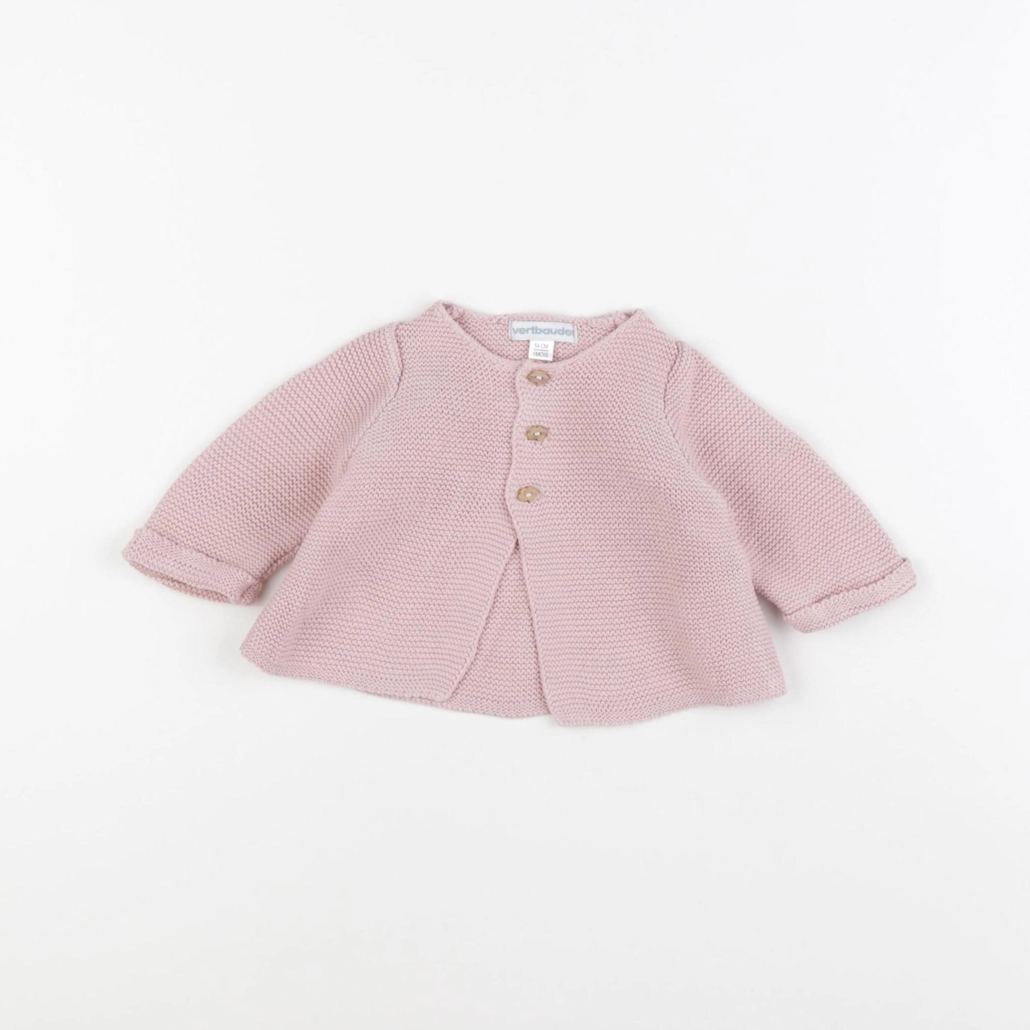 Vertbaudet - gilet rose - 1 mois