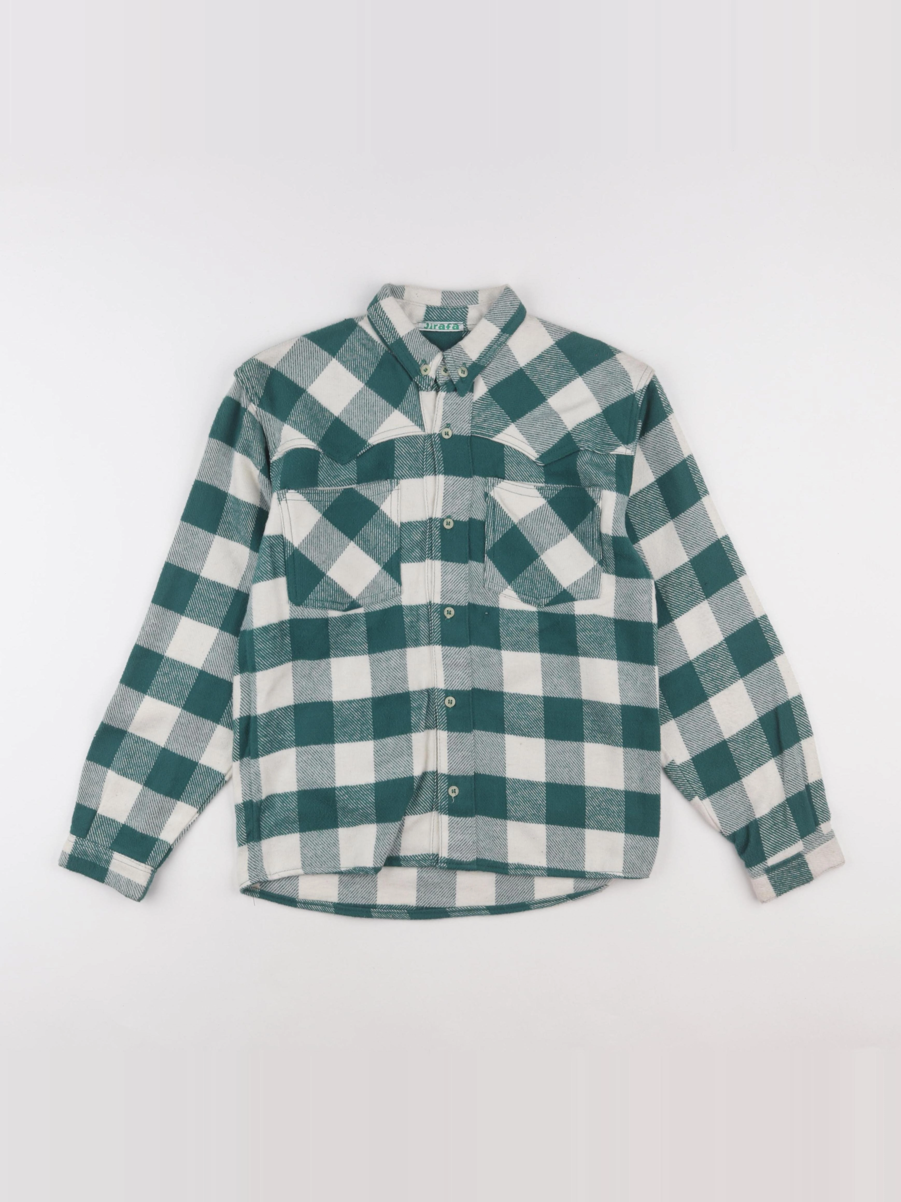 Vintage - chemise blanc, vert - 8 ans