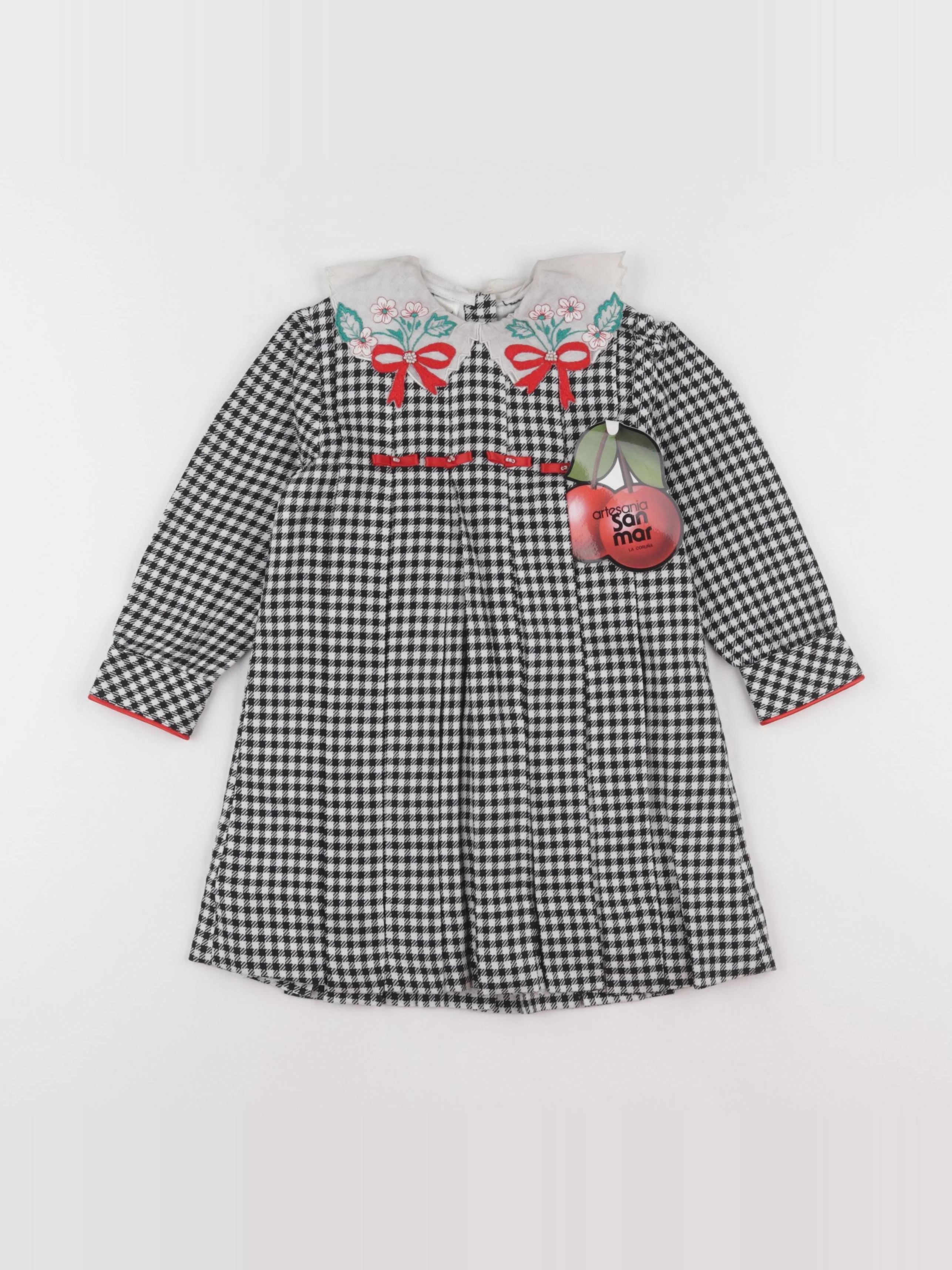 Vintage - robe blanc, noir - 3 ans